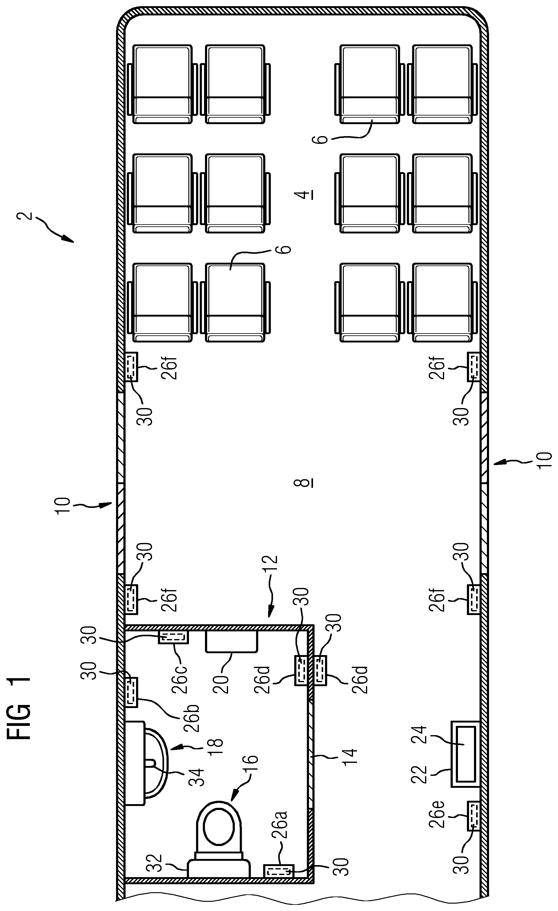 Patent US12422932 Figure 1 – Actuation device for a public transport vehicle