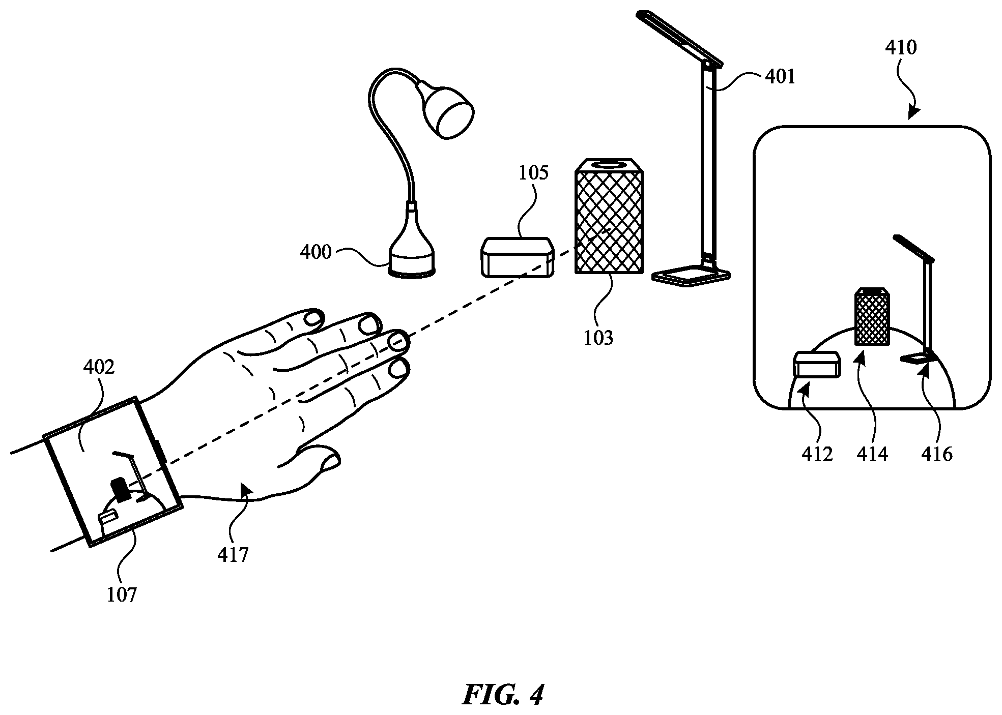 Patent US12422933 Figure 5 – Multi-device gesture control