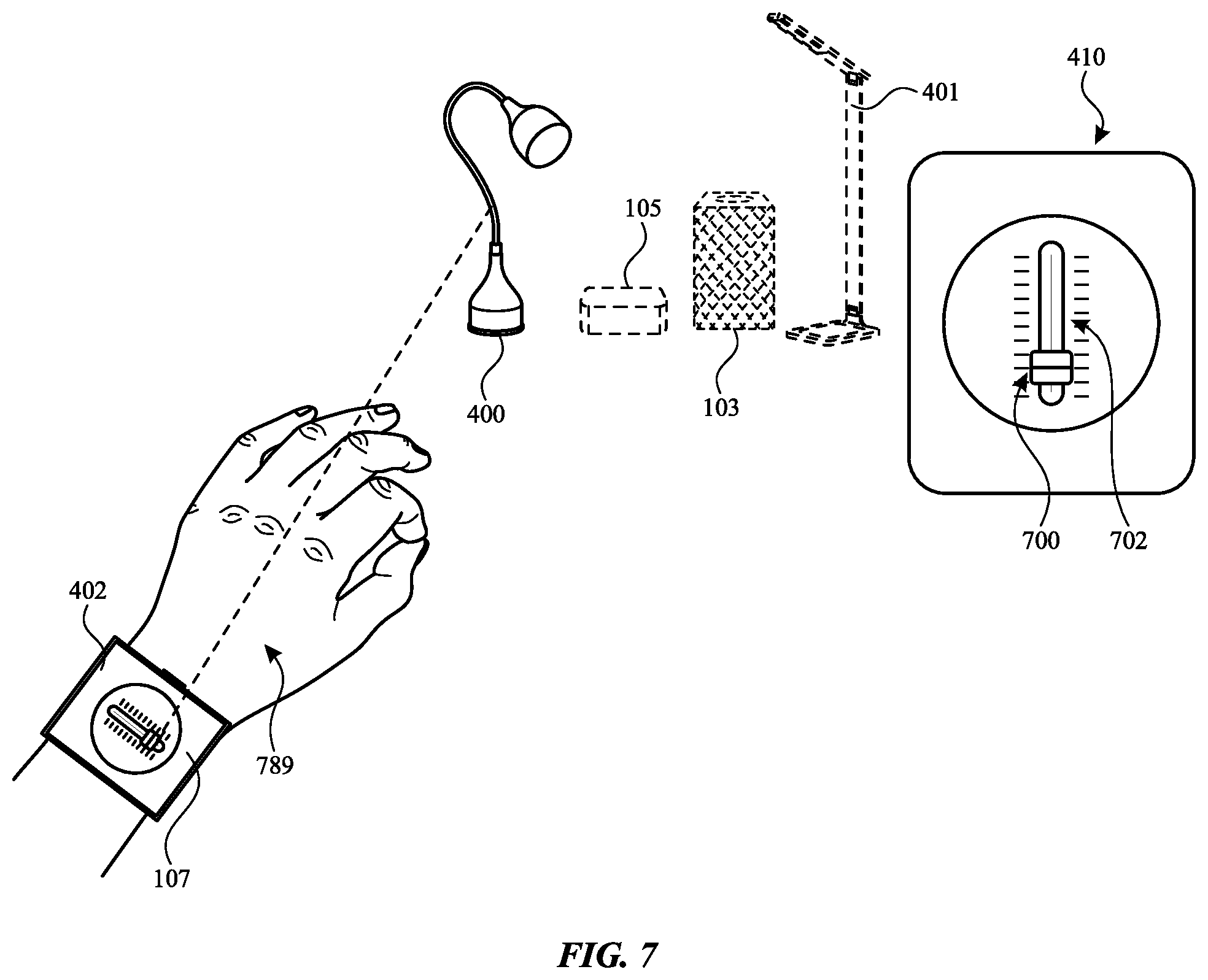 Patent US12422933 Figure 8 – Multi-device gesture control