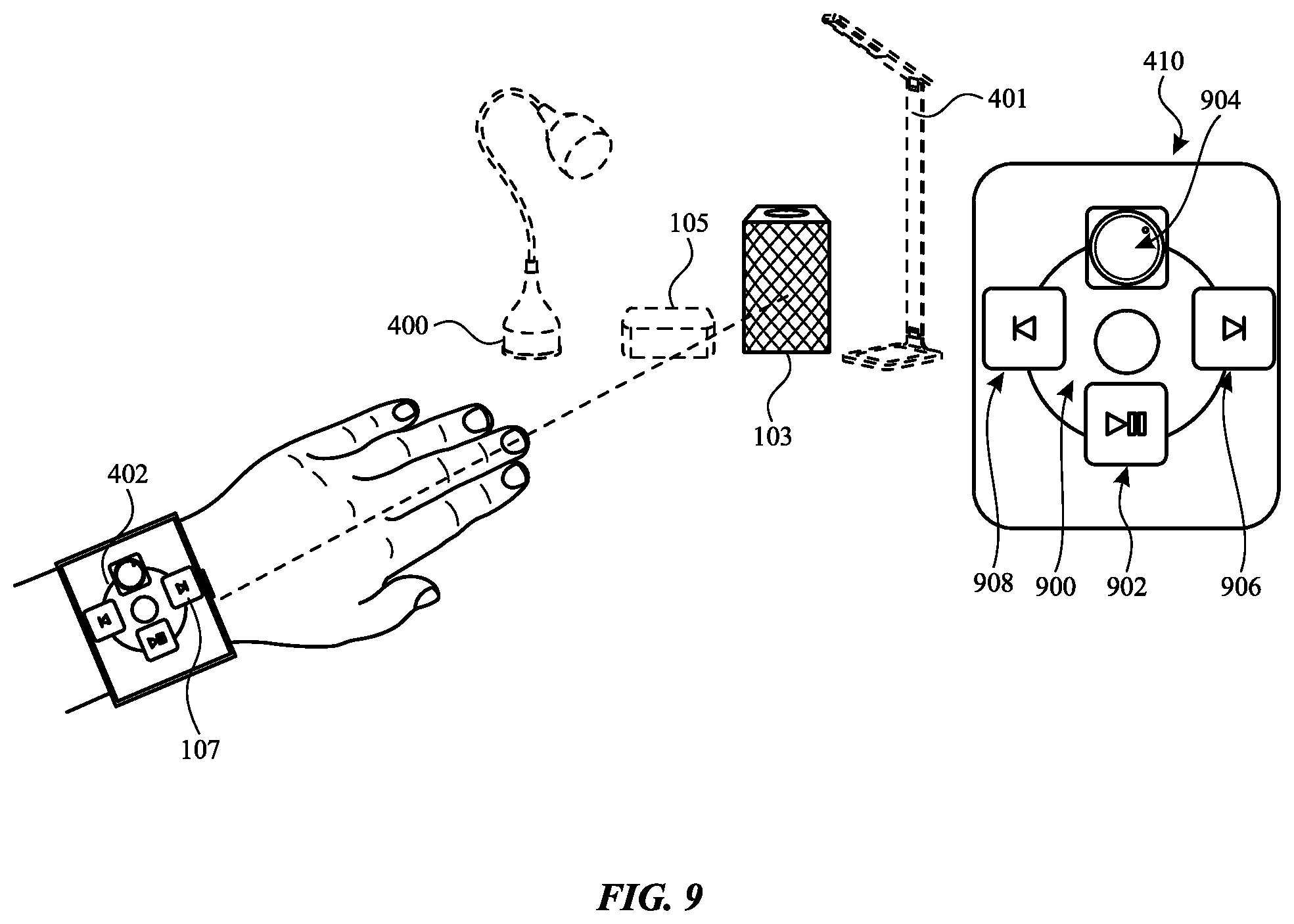 Patent US12422933 Figure 10 – Multi-device gesture control