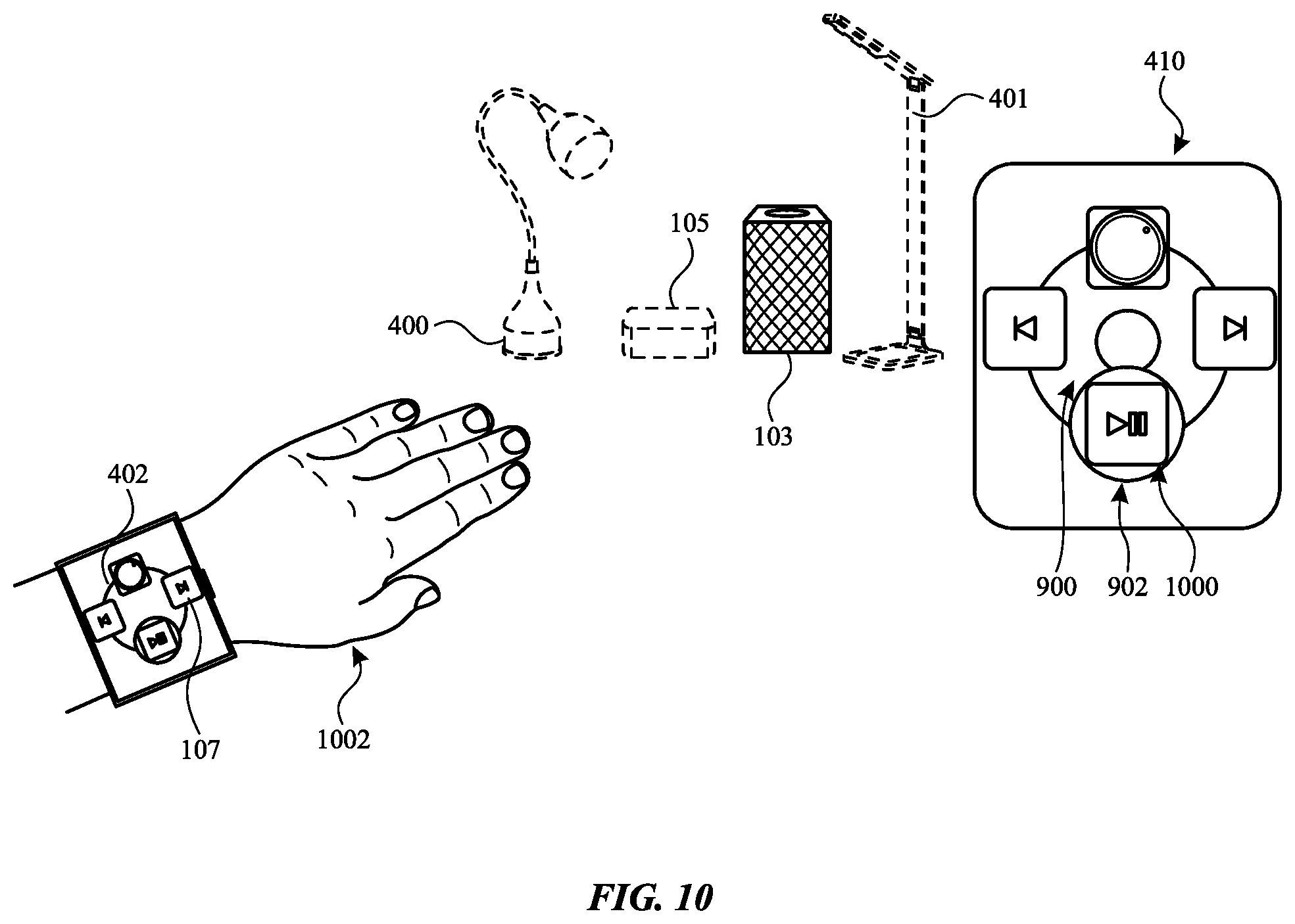 Patent US12422933 Figure 11 – Multi-device gesture control