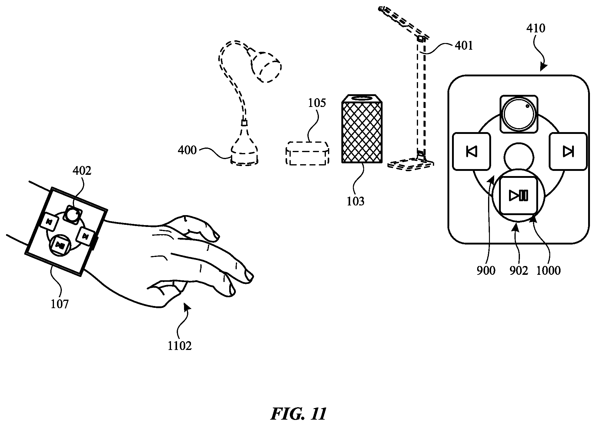 Patent US12422933 Figure 12 – Multi-device gesture control