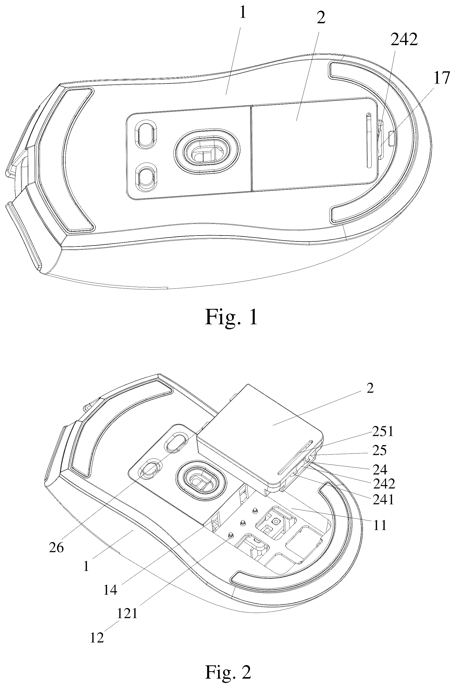 Patent US12422939 Figure 1 – Power supply detachable mouse