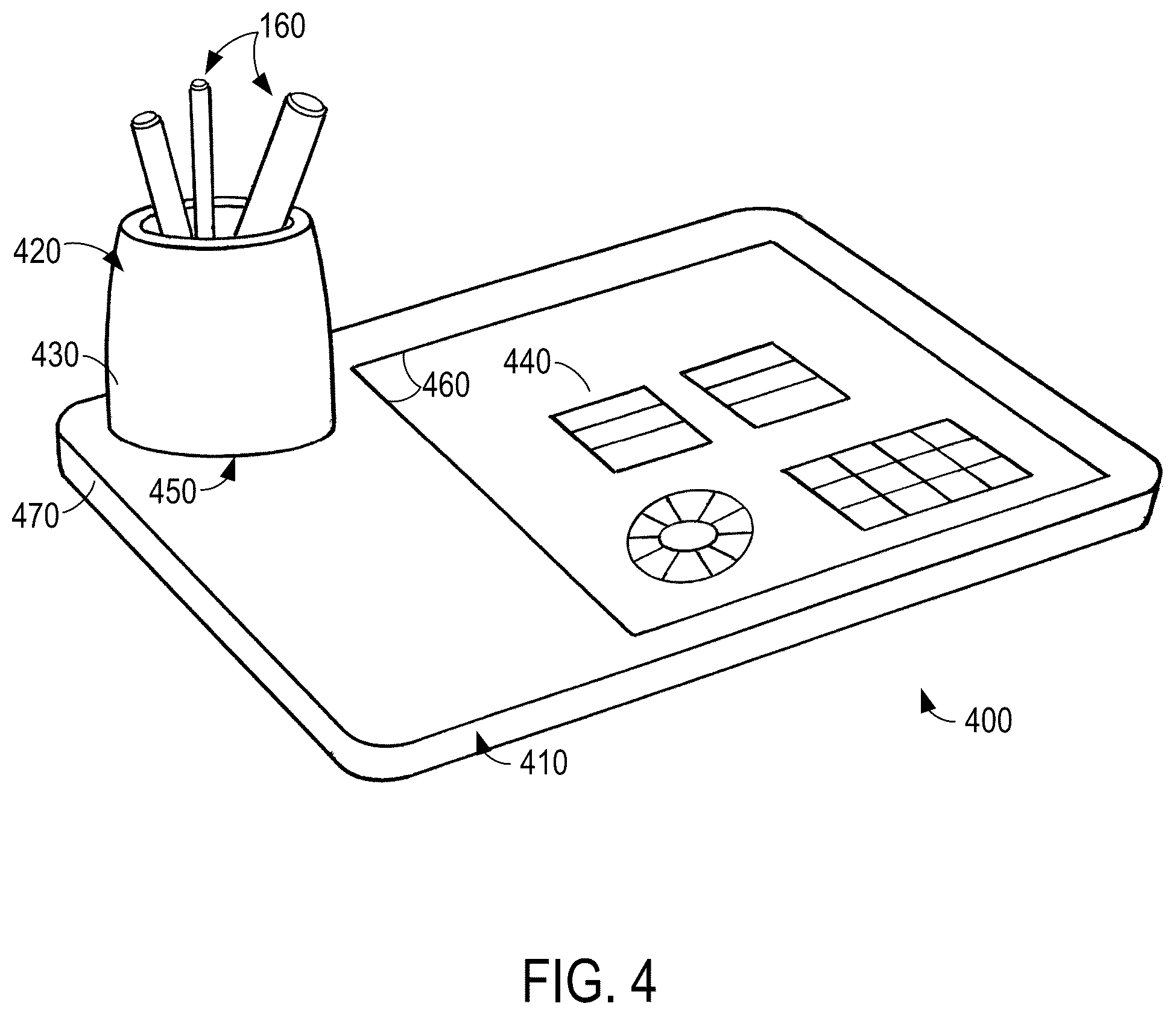 Patent US12422940 Figure 4 – Base station for use with digital pens