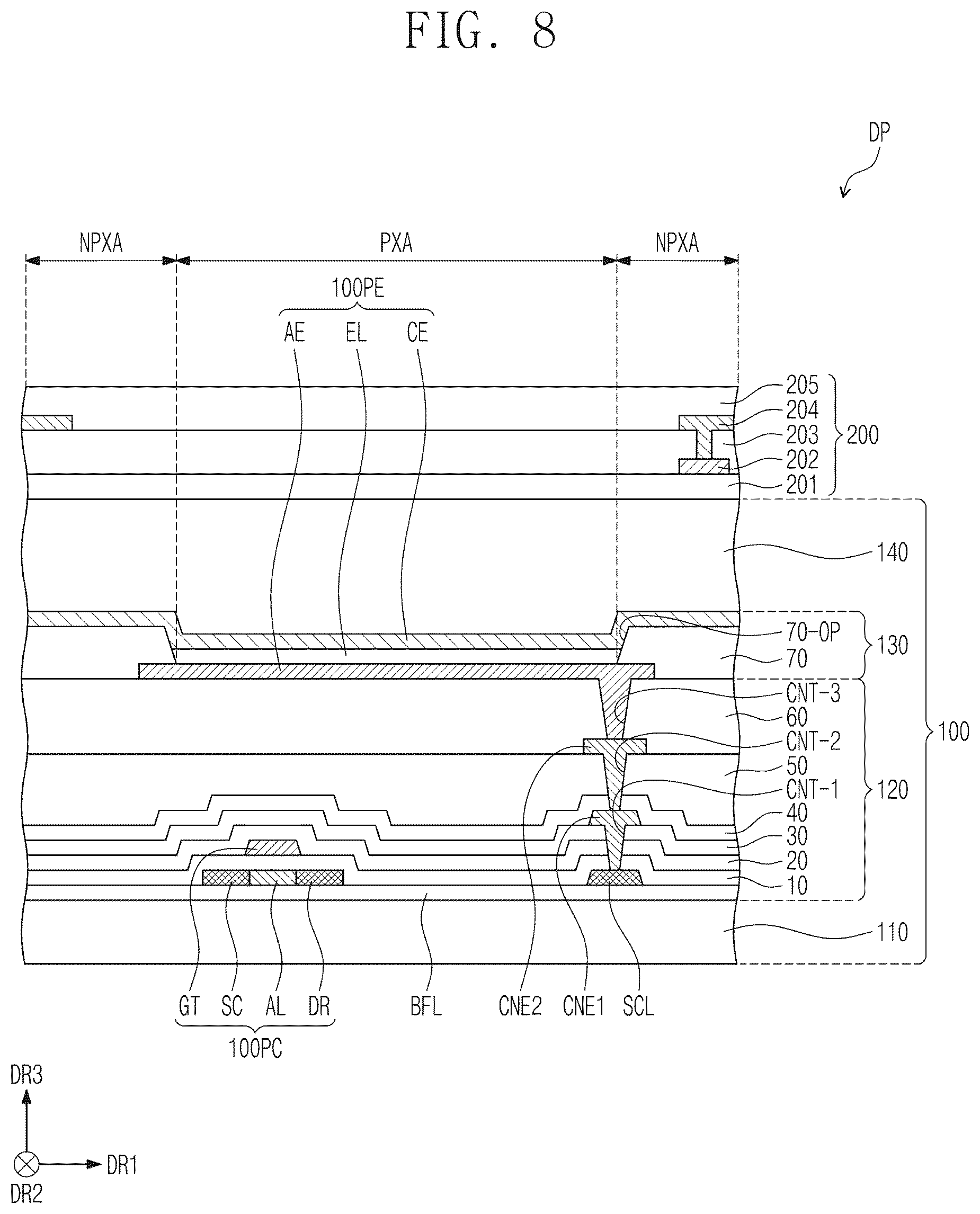 Patent US12422944 Figure 8 – Electronic device and method for driving the same