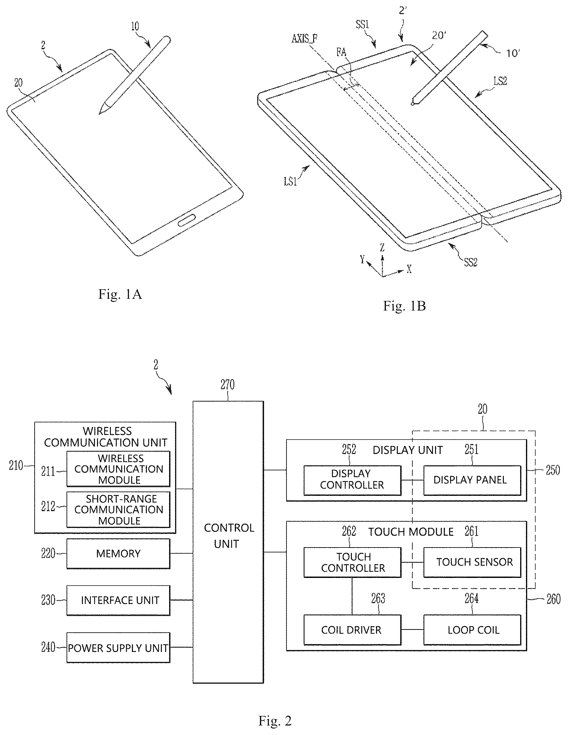 Patent US12422946 Figure 1 – Electronic device, stylus pen, and method for detection of a position of the stylus pen on the electronic device