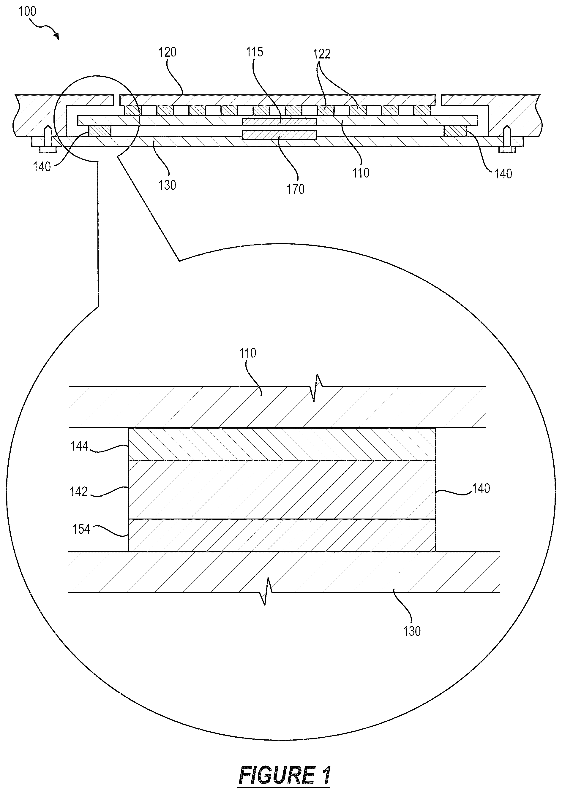 Patent US12422951 Figure 1 – Materials and structures for spacer elements in a human-computer interface system
