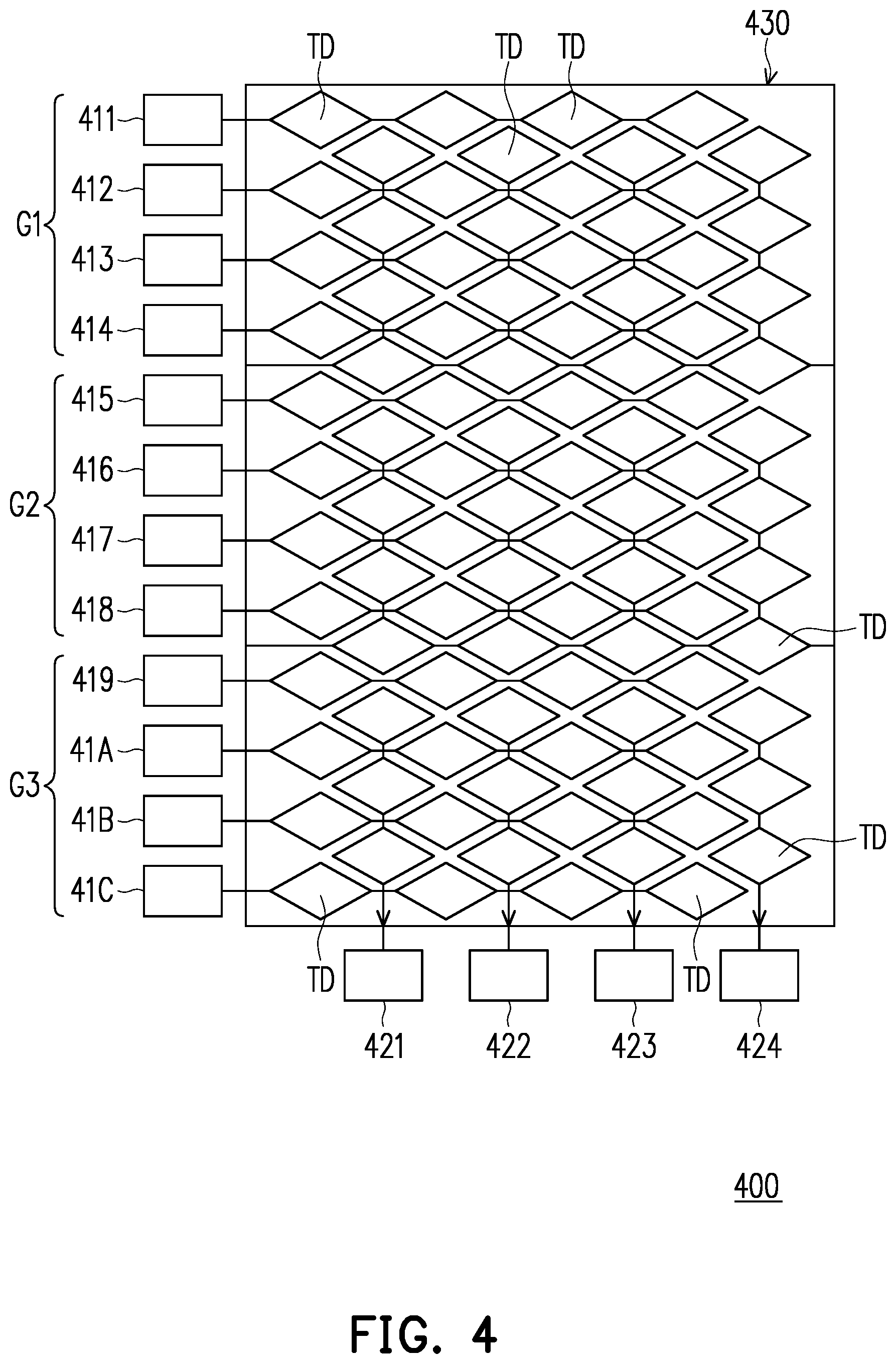 Patent US12422952 Figure 3 – Touch detection circuit