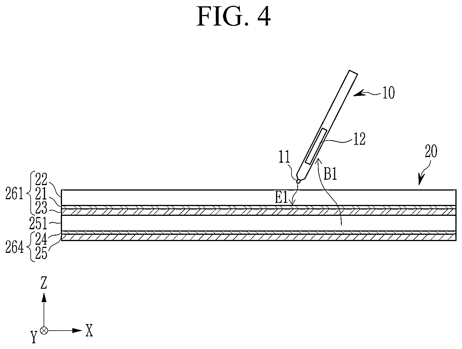Patent US12422953 Figure 4 – Stylus pen, antenna module, touch sensor, and electronic device