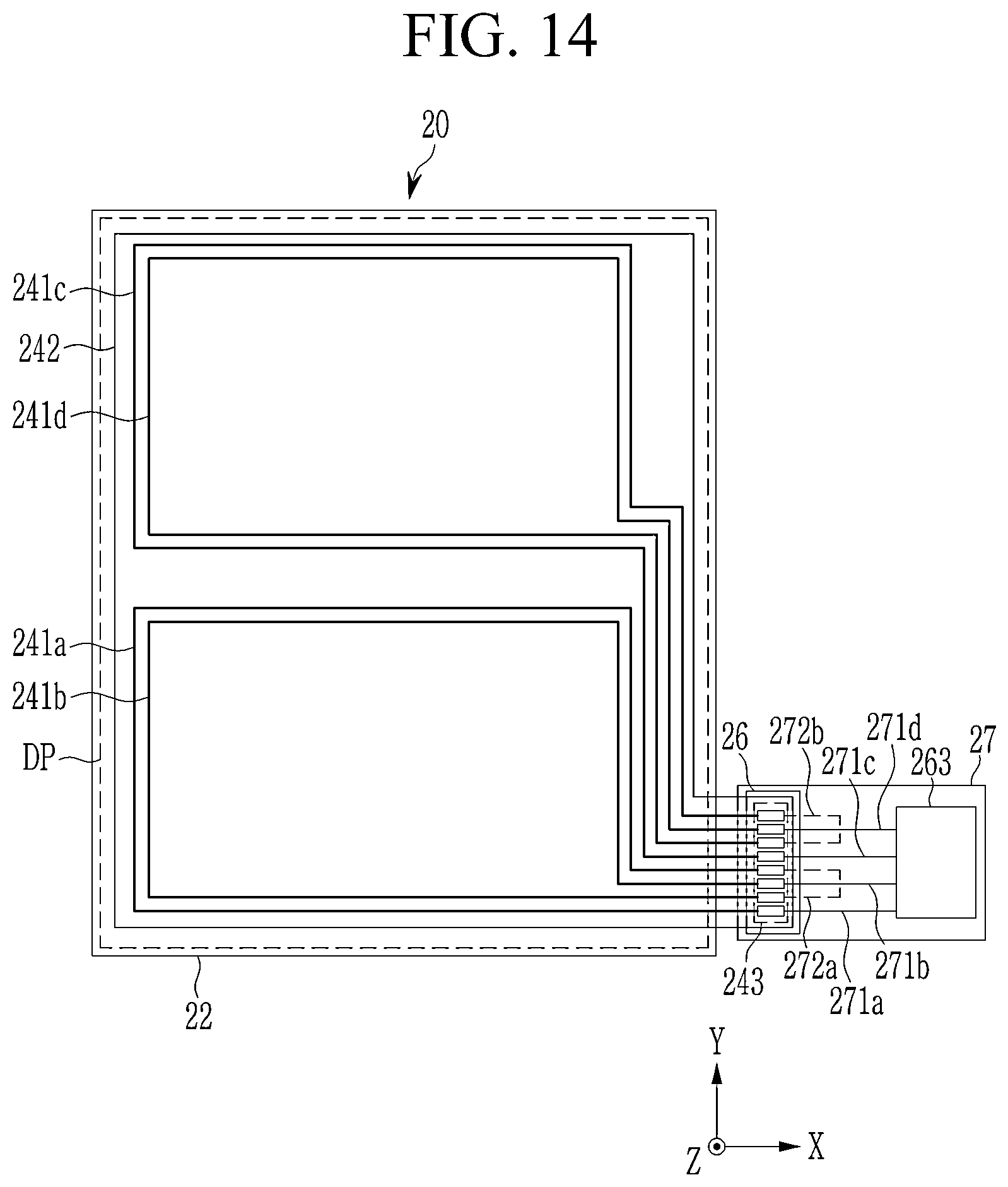 Patent US12422953 Figure 14 – Stylus pen, antenna module, touch sensor, and electronic device
