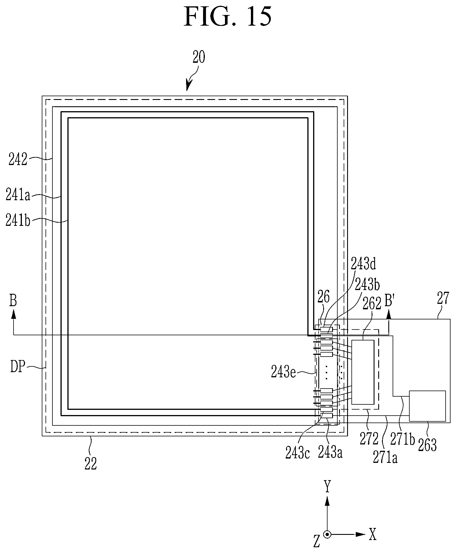 Patent US12422953 Figure 15 – Stylus pen, antenna module, touch sensor, and electronic device