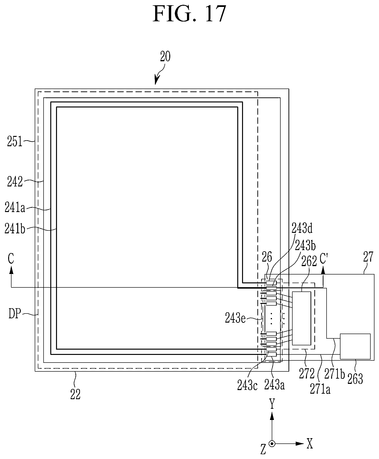 Patent US12422953 Figure 17 – Stylus pen, antenna module, touch sensor, and electronic device