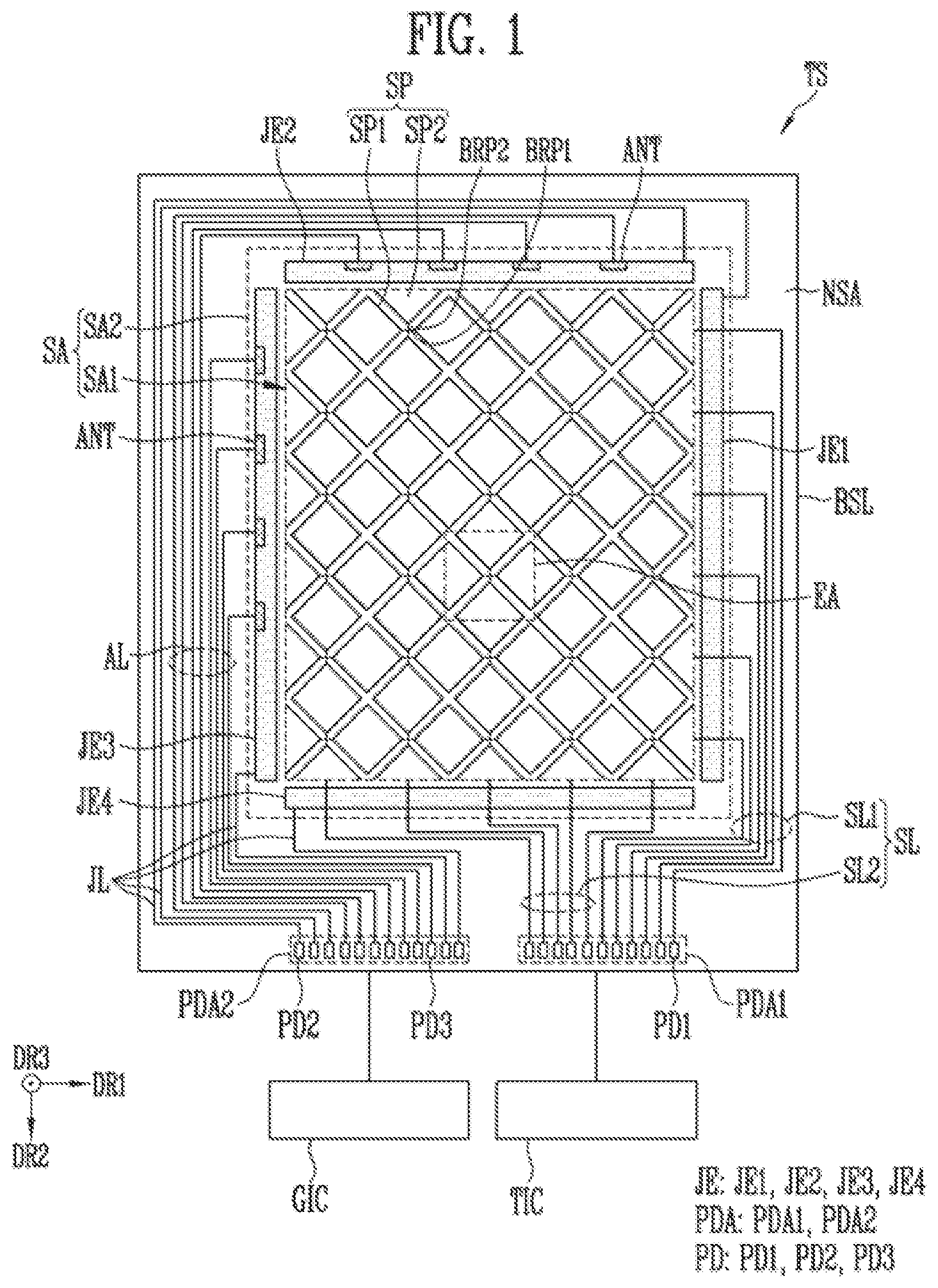 Patent US12422959 Figure 1 – Input sensing device, display device including the same, and electronic device including the display device