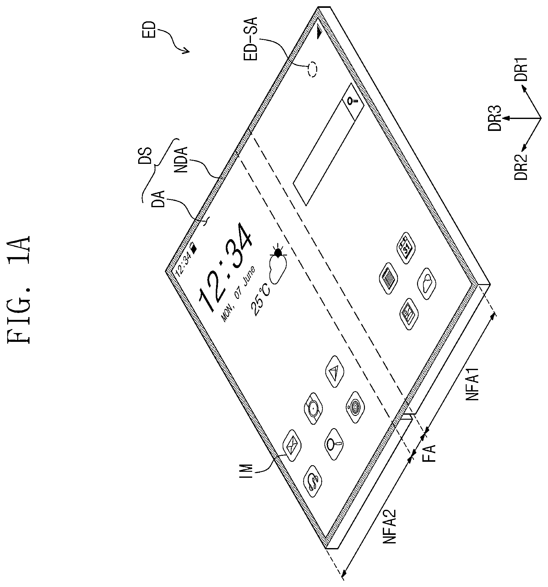 Patent US12422962 Figure 1 – Electronic device including circuit board including electromagnetic shielding layer