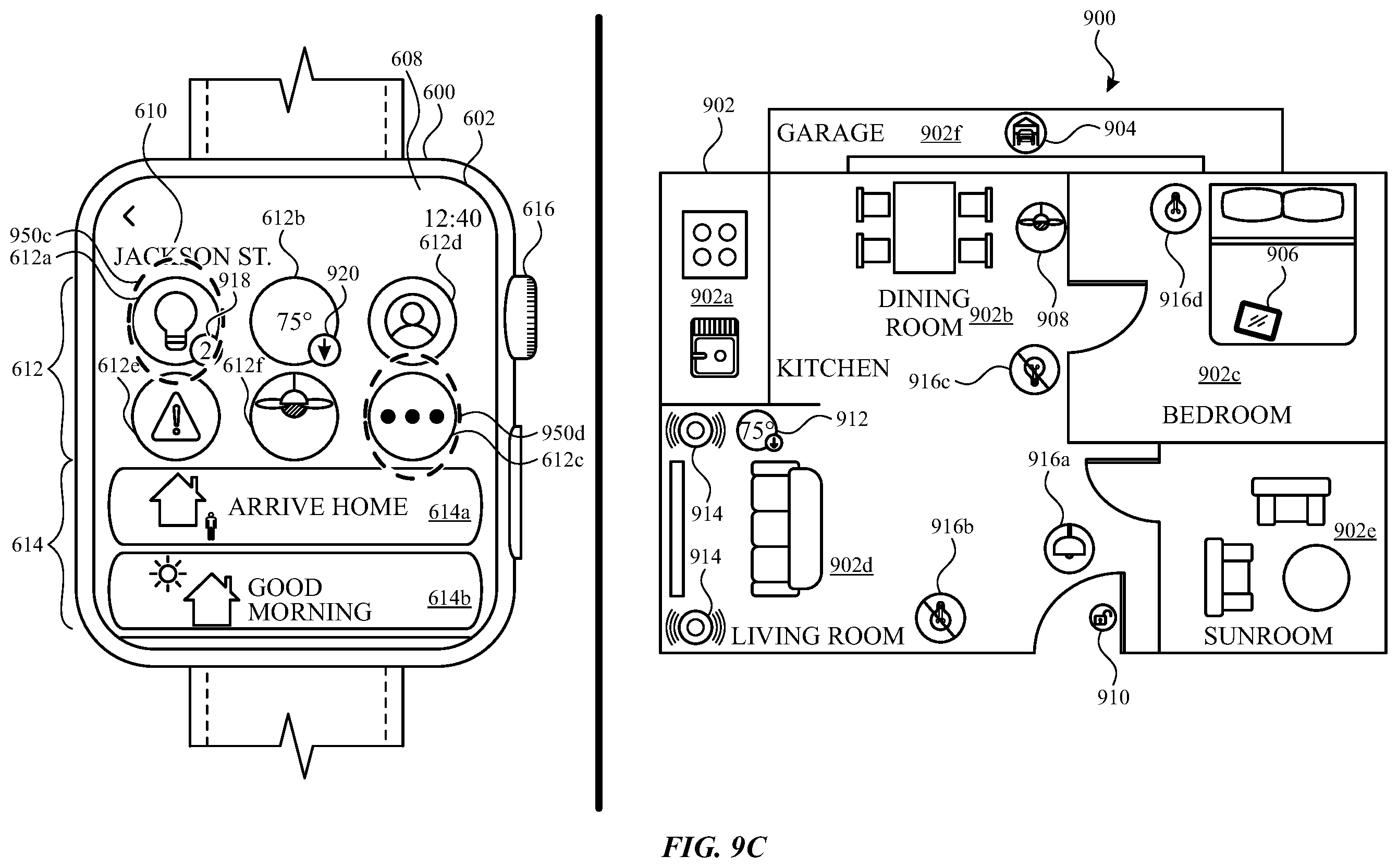 Patent US12422976 Figure 19 – User interfaces for managing accessories