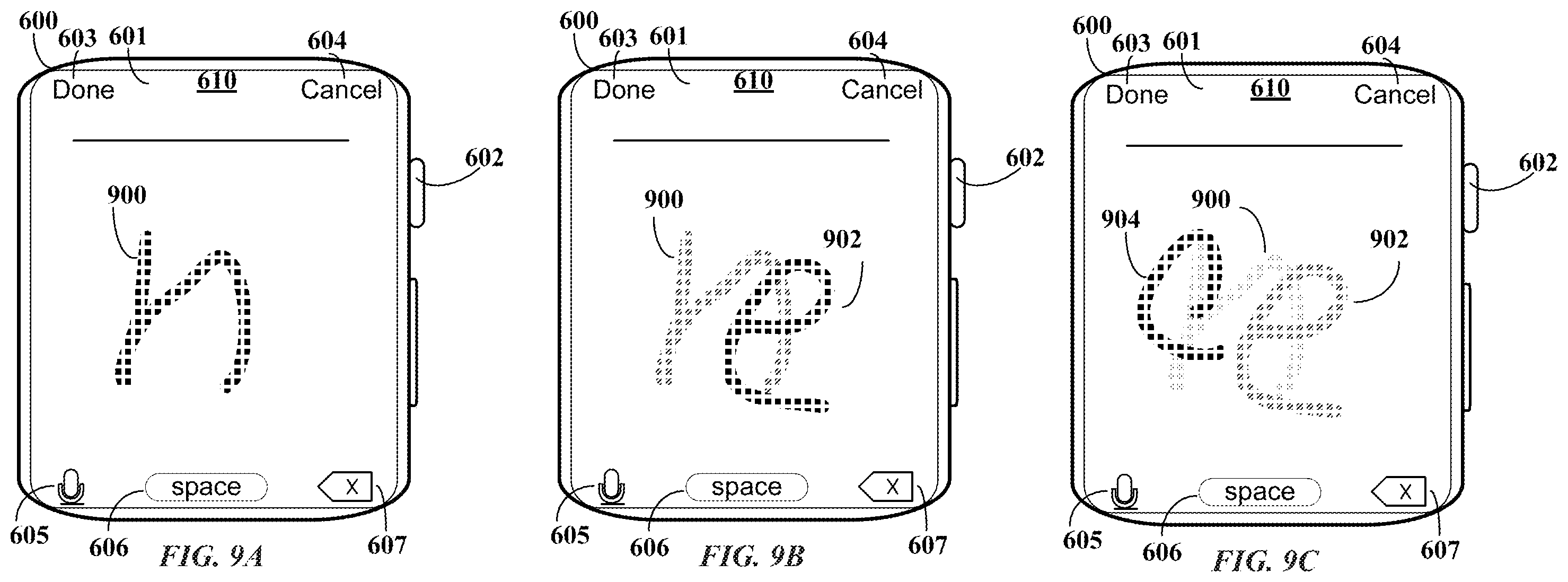Patent US12422979 Figure 17 – Handwriting keyboard for screens