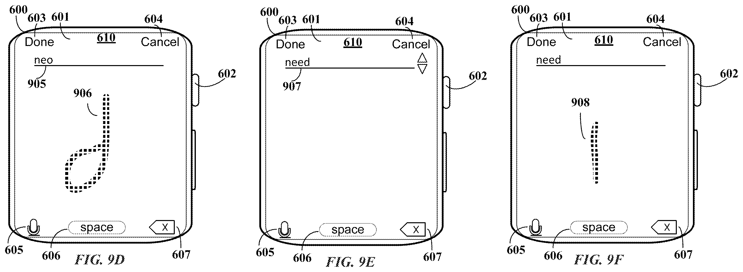 Patent US12422979 Figure 18 – Handwriting keyboard for screens