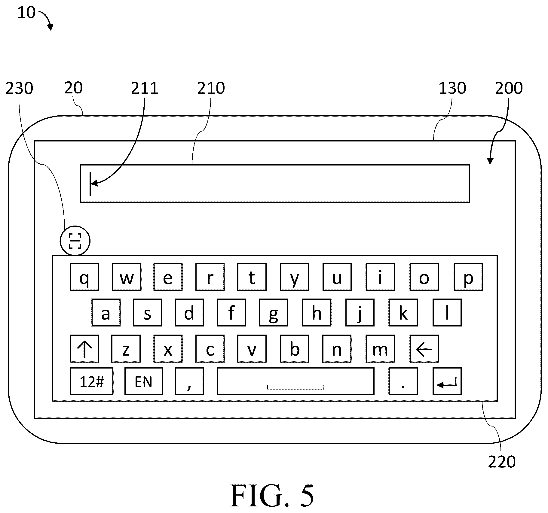 Patent US12422980 Figure 5 – Mobile device and operating method of input method thereof