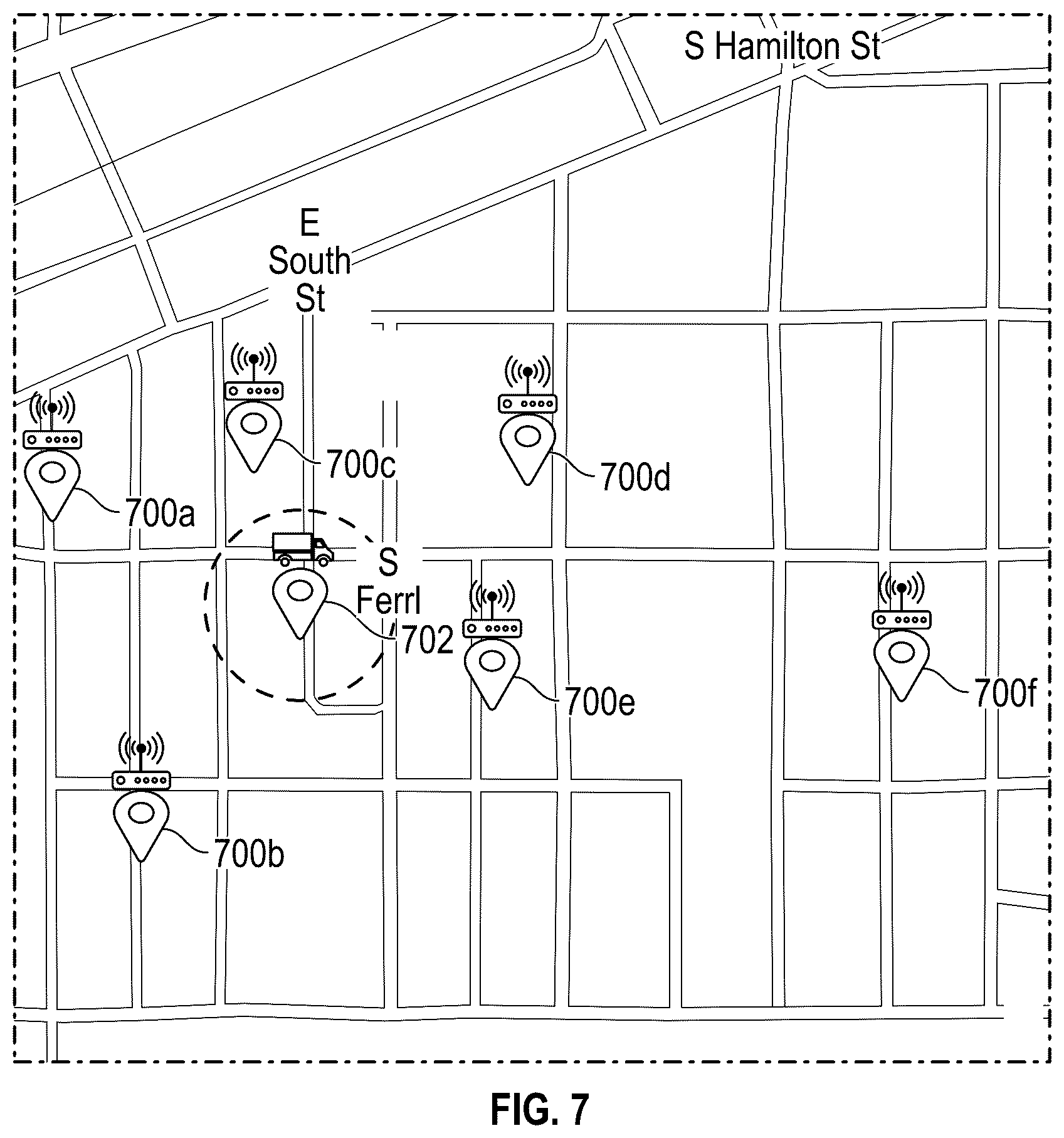 Patent US12426007 Figure 7 – Power optimized geolocation