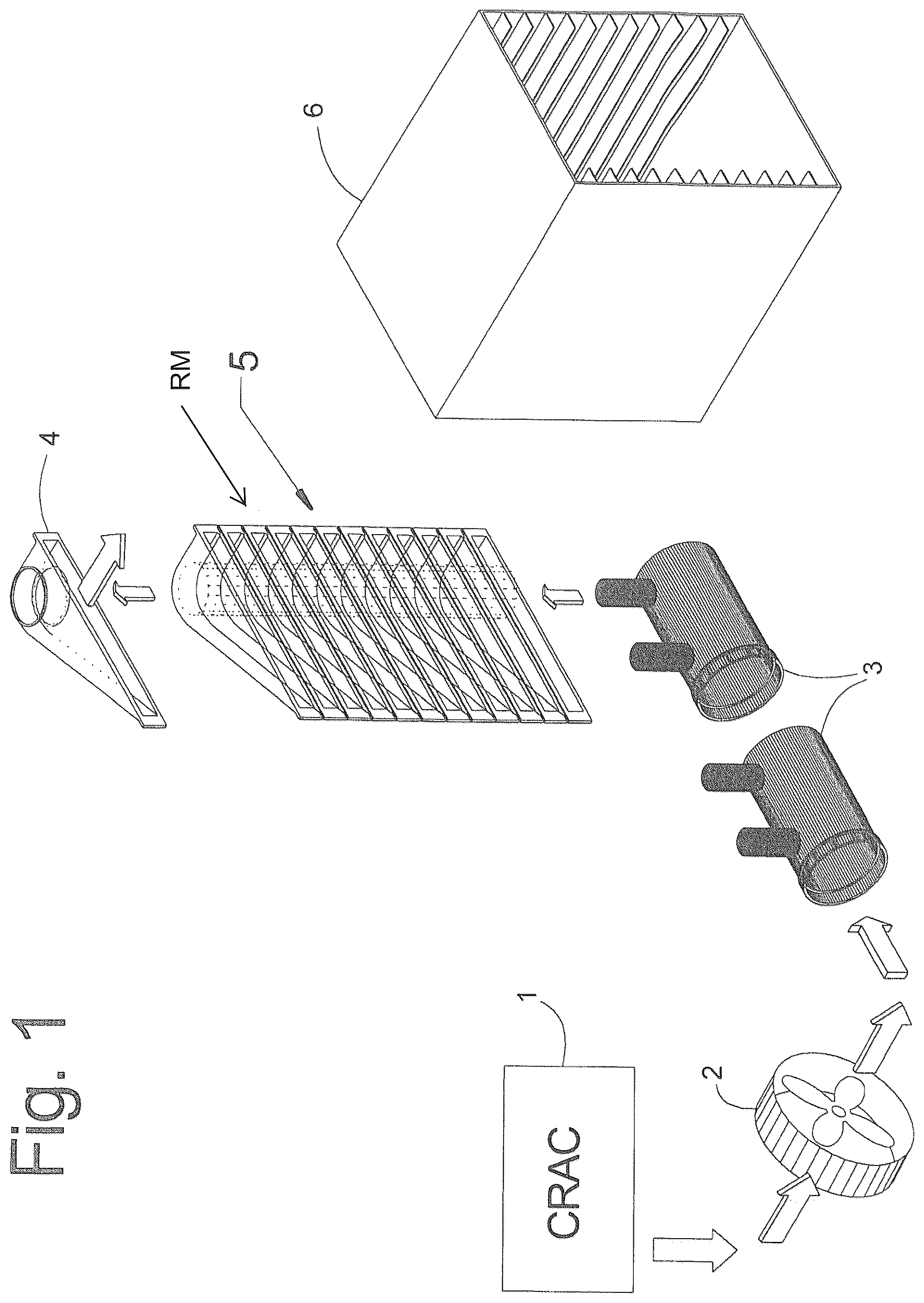Patent US12426200 Figure 1 – Modular data center cooling