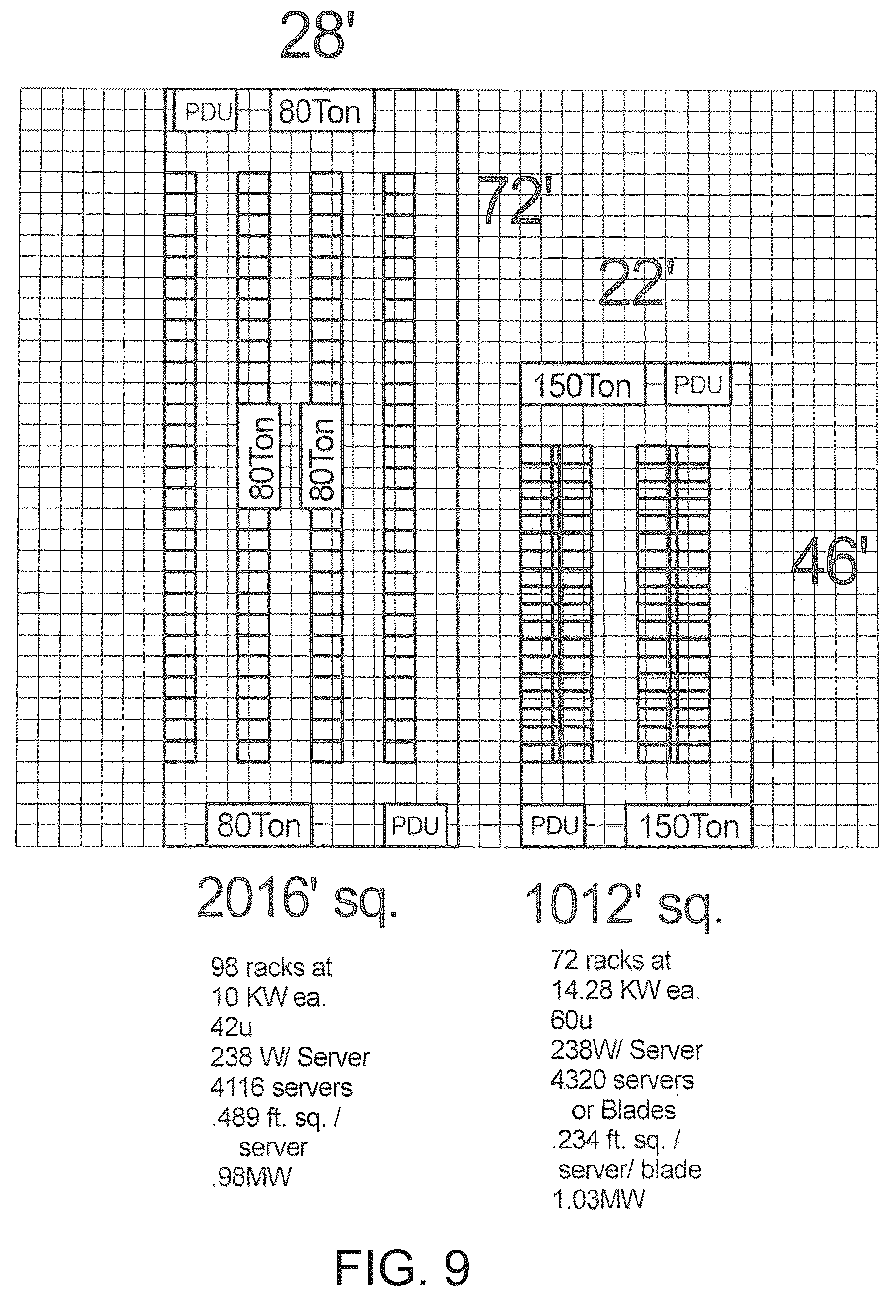 Patent US12426200 Figure 9 – Modular data center cooling