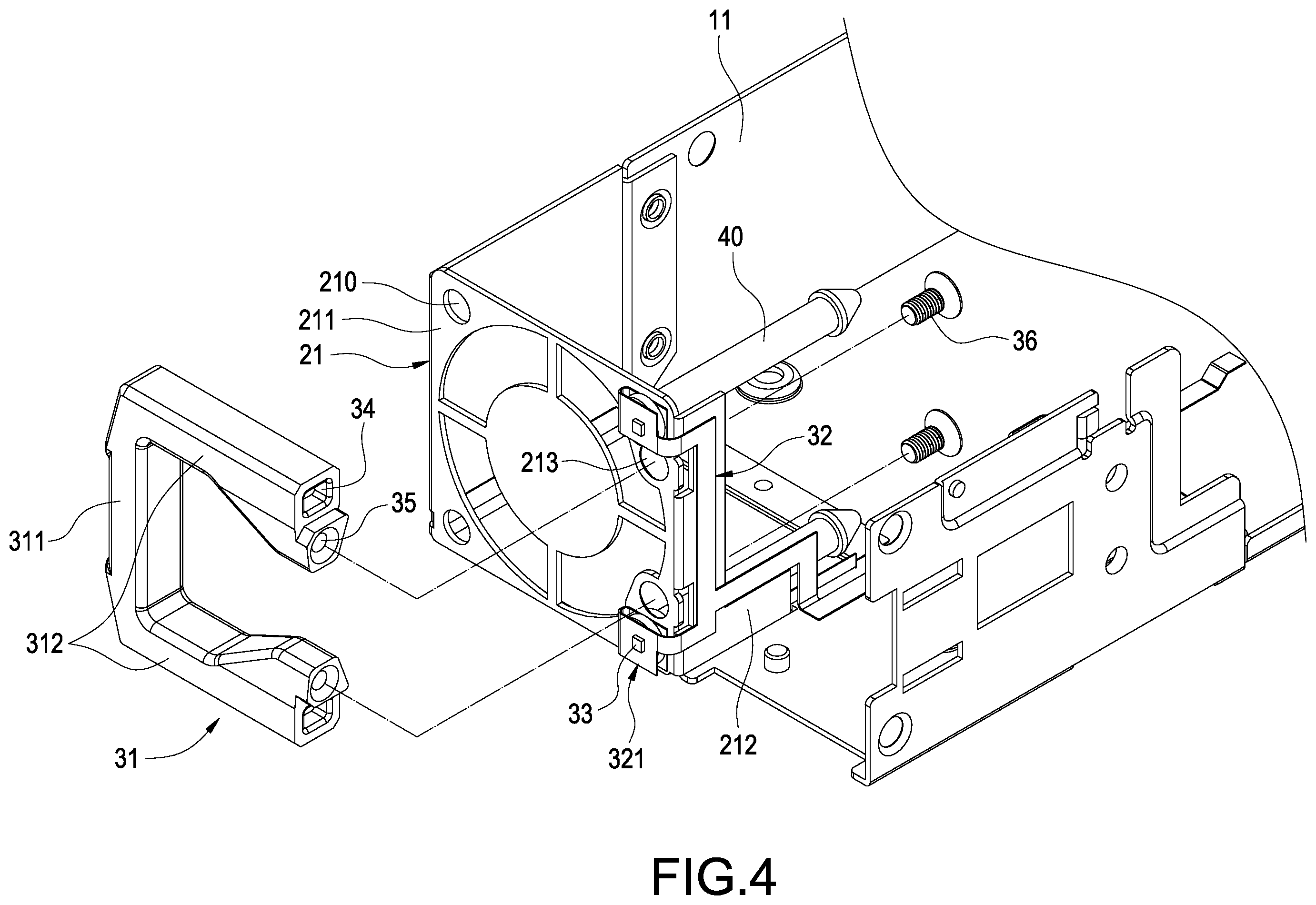 Patent US12426201 Figure 4 – Power supply device combined with vibration-resistant fan assembly having illuminated handle