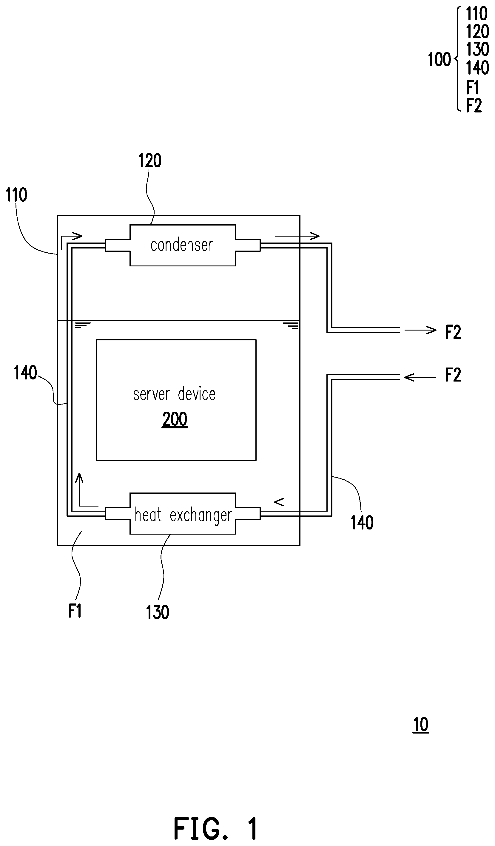 Patent US12426207 — Immersion fluid module and server system — Figure 1