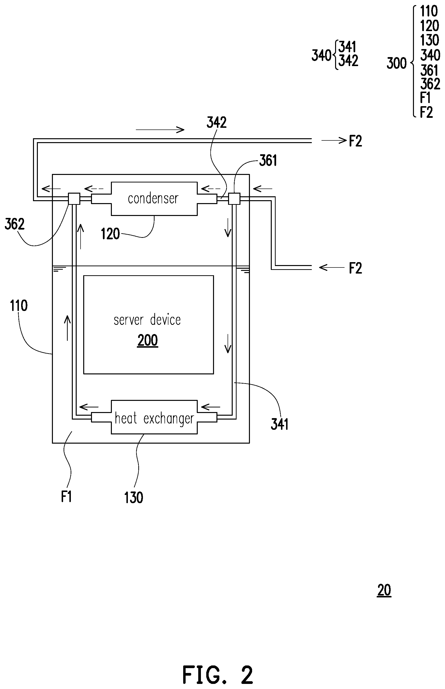 Patent US12426207 Figure 2 – Immersion fluid module and server system