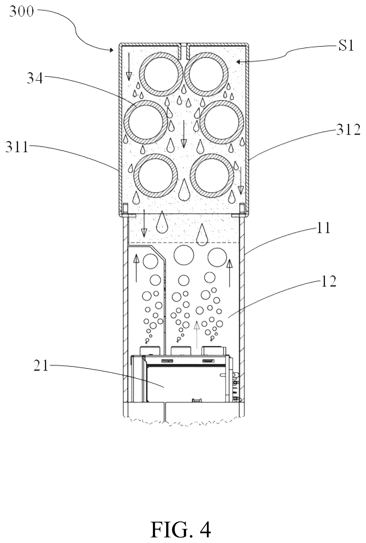 Patent US12426213 Figure 4 – Server assembly with closed condensing circuit and cooling apparatus containing the same
