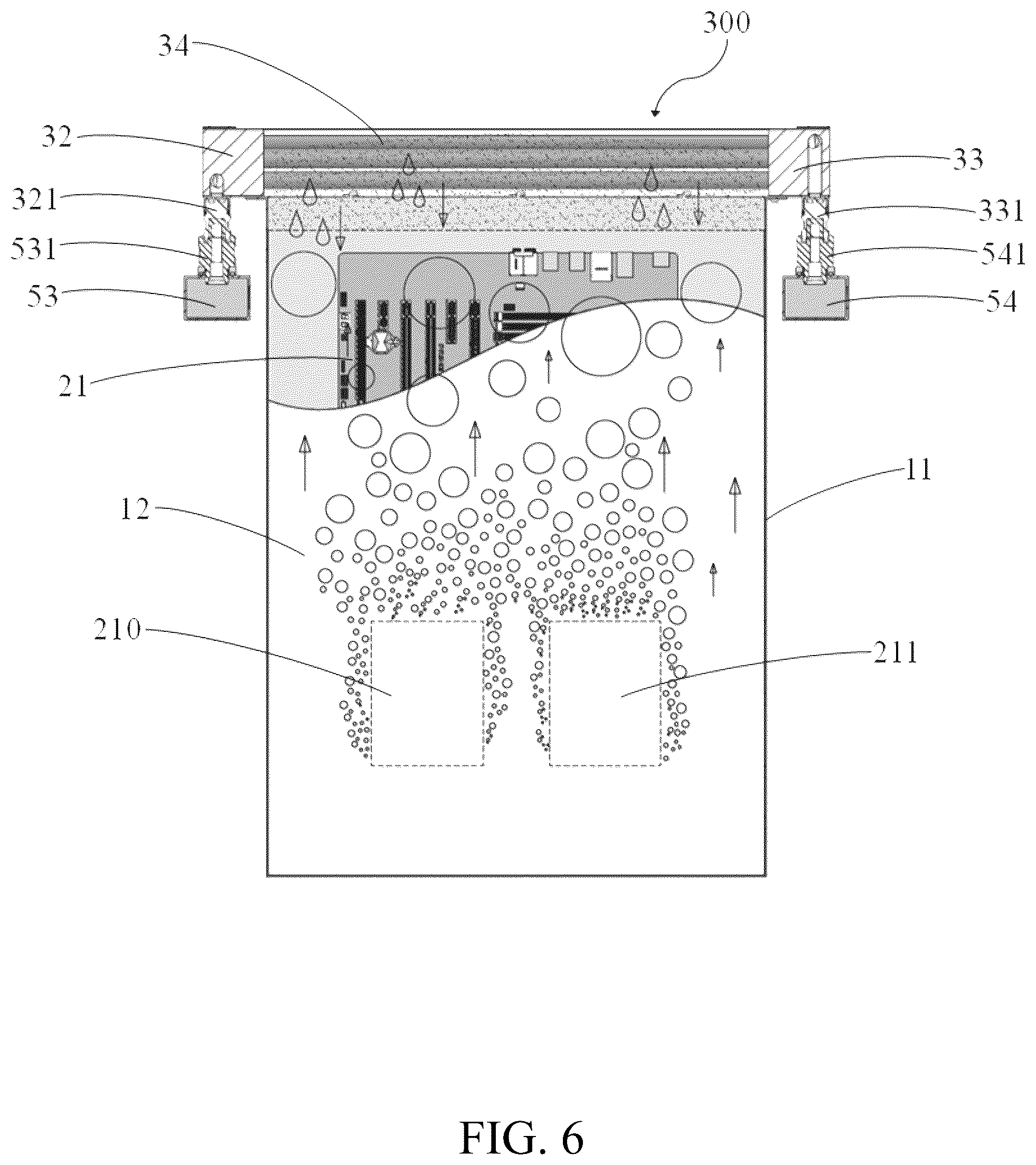 Patent US12426213 Figure 6 – Server assembly with closed condensing circuit and cooling apparatus containing the same