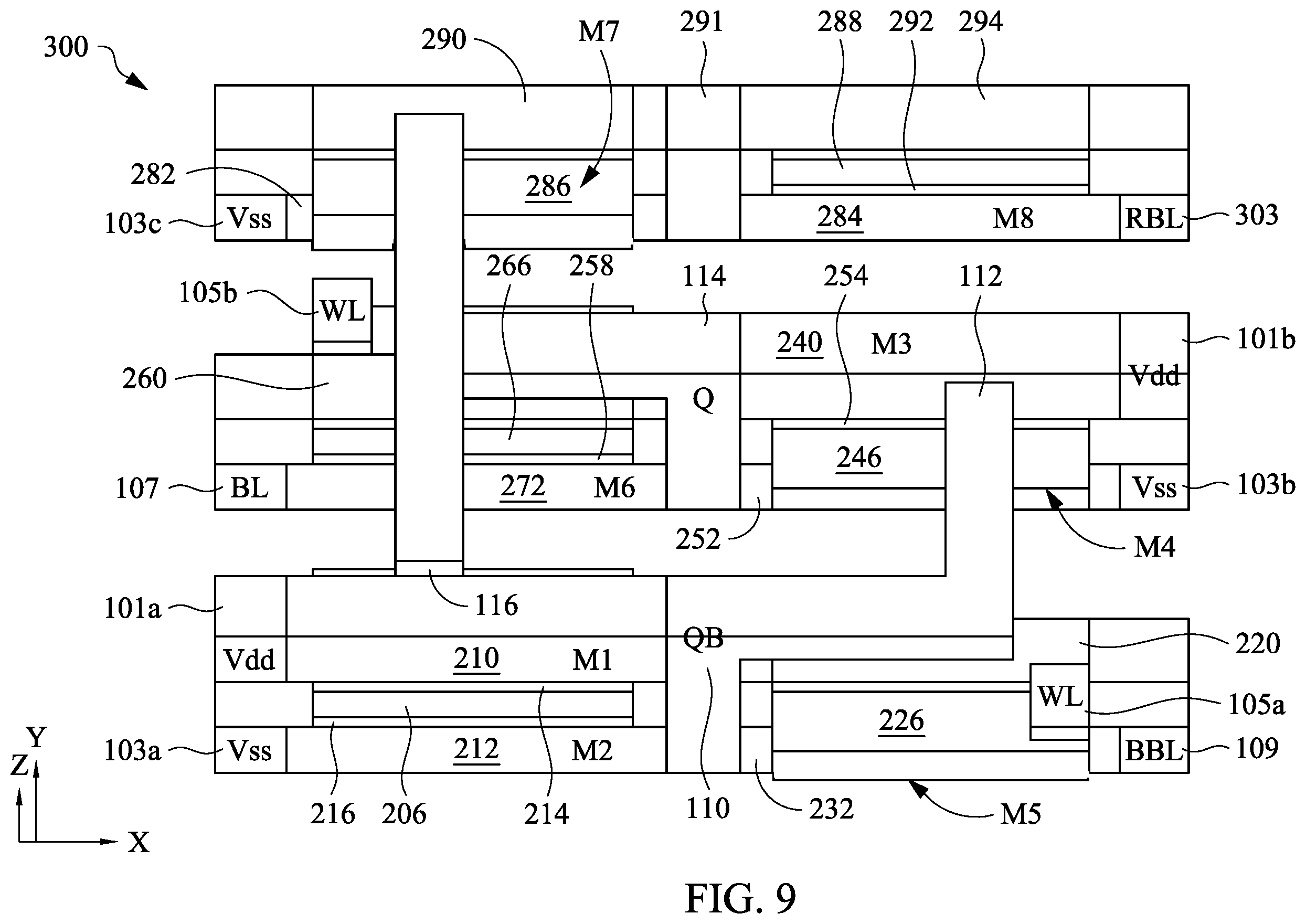 Patent US12426231 Figure 9 – Structures of sram cell and methods of fabricating the same