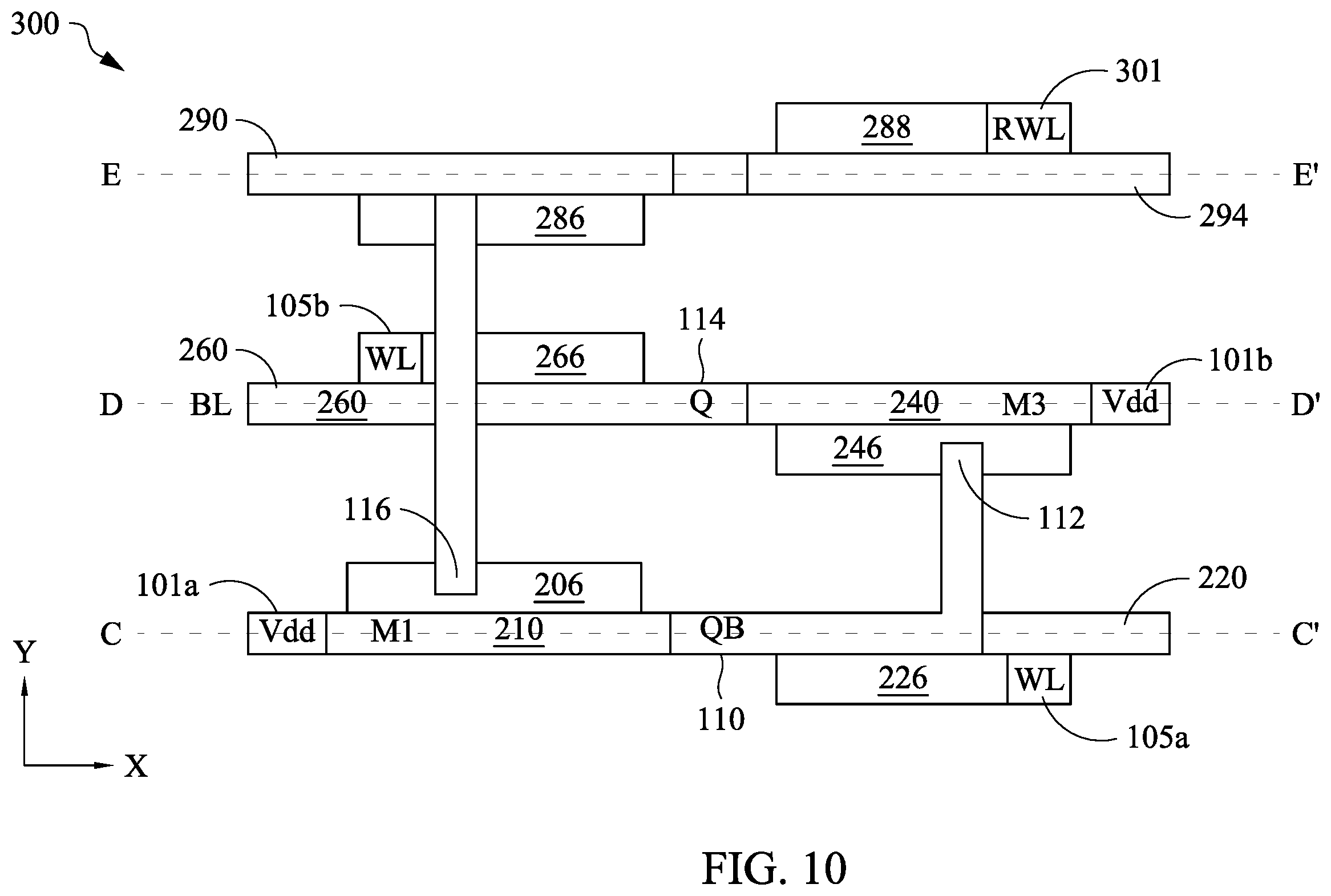 Patent US12426231 Figure 10 – Structures of sram cell and methods of fabricating the same