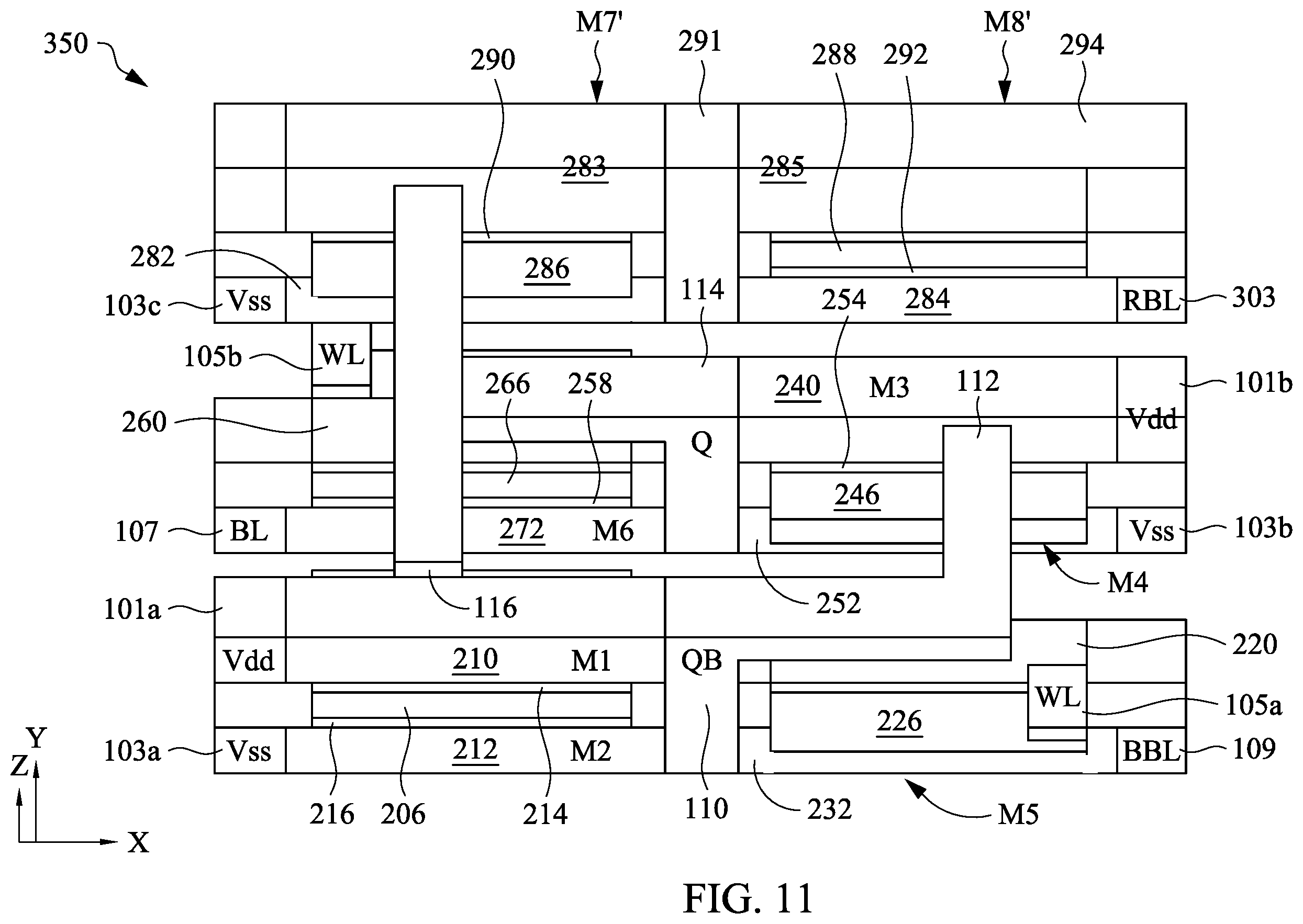 Patent US12426231 Figure 11 – Structures of sram cell and methods of fabricating the same
