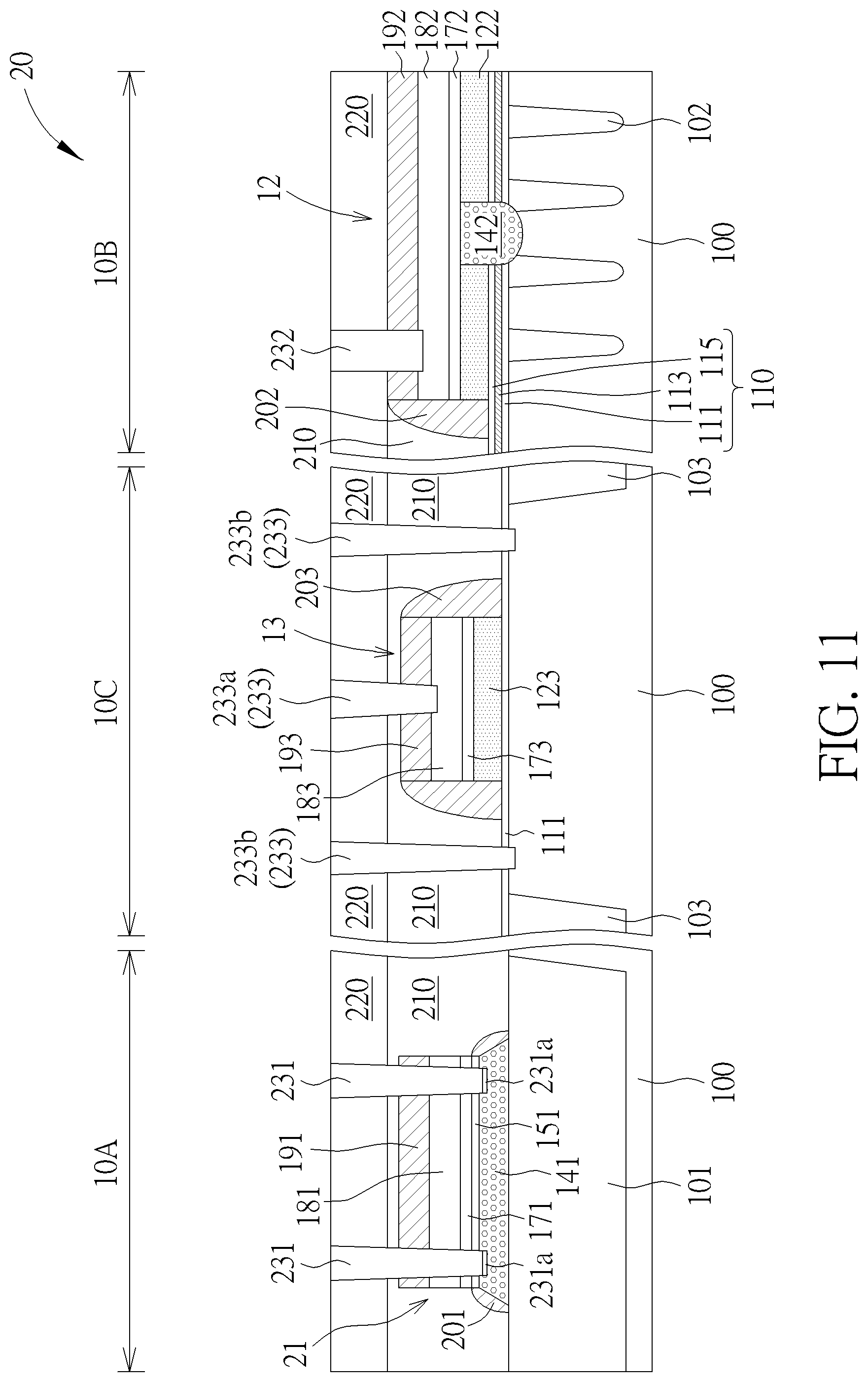 Patent US12426242 Figure 11 – Semiconductor memory device having a bit line contact disposed in the substrate