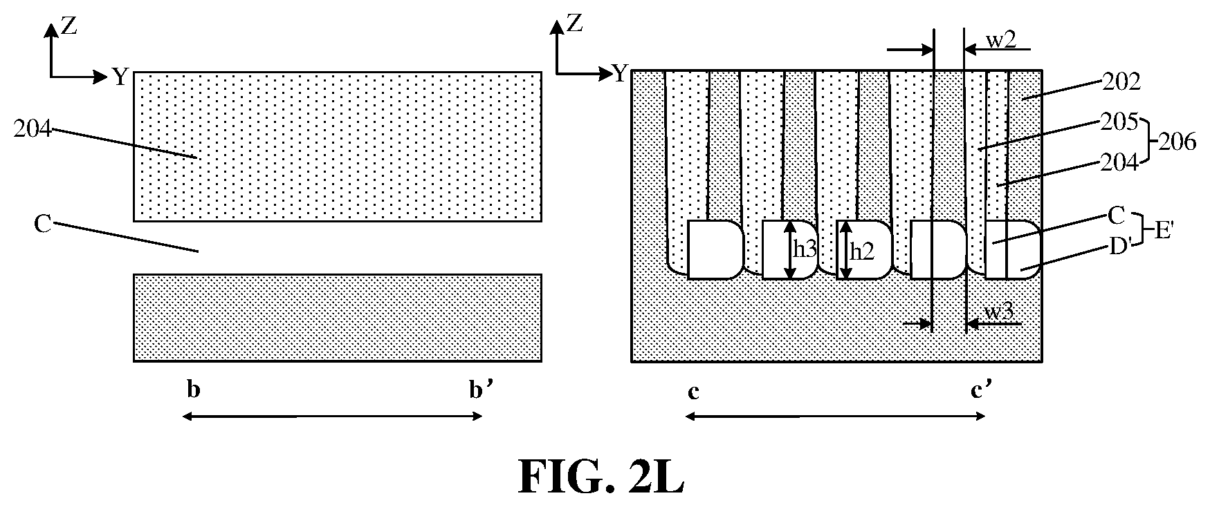 Patent US12426256 Figure 13 – Semiconductor structure including a plurality of semicondcutor pillars and bit line isolation trenches and method for forming same