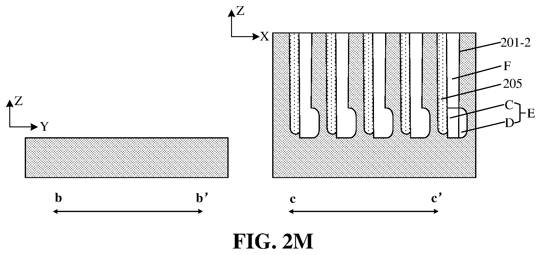 Patent US12426256 Figure 14 – Semiconductor structure including a plurality of semicondcutor pillars and bit line isolation trenches and method for forming same