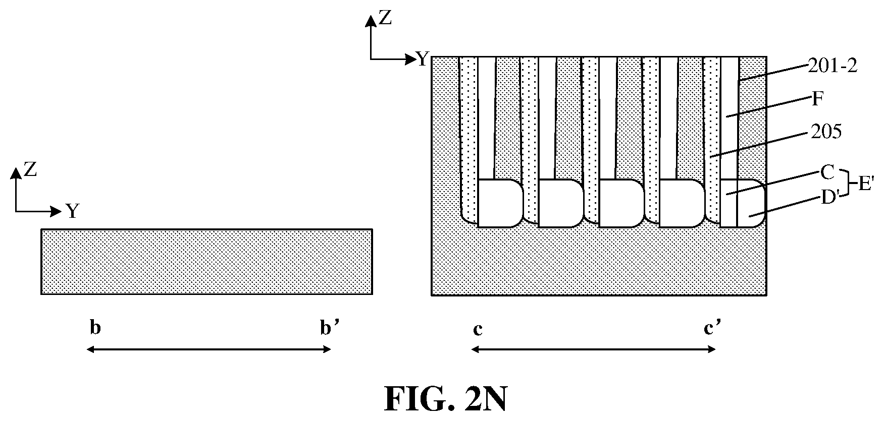 Patent US12426256 Figure 15 – Semiconductor structure including a plurality of semicondcutor pillars and bit line isolation trenches and method for forming same