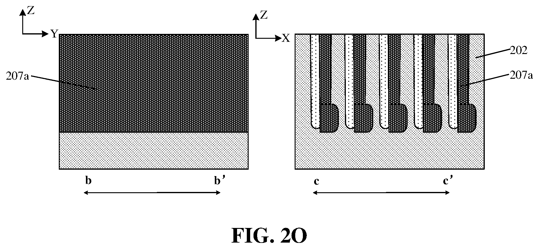 Patent US12426256 Figure 16 – Semiconductor structure including a plurality of semicondcutor pillars and bit line isolation trenches and method for forming same