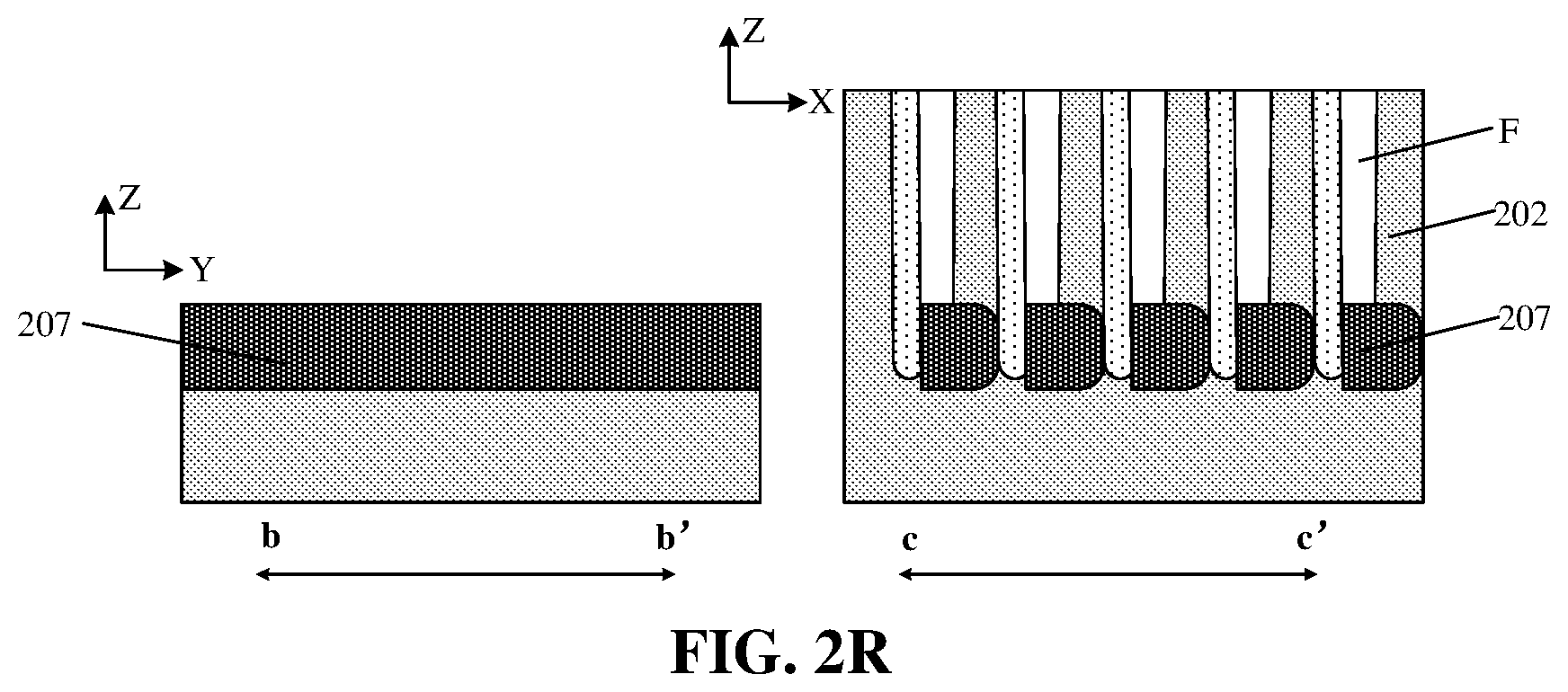 Patent US12426256 Figure 19 – Semiconductor structure including a plurality of semicondcutor pillars and bit line isolation trenches and method for forming same