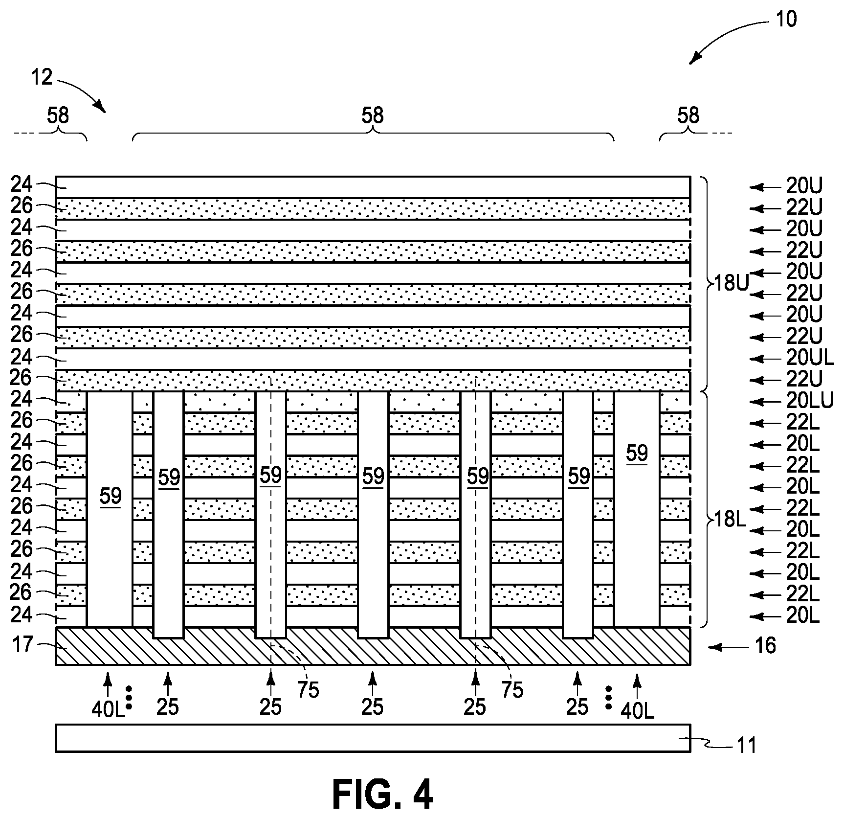 Patent US12426261 Figure 2 – Integrated circuitry comprising a memory array comprising strings of memory cells and methods used in forming a memory array comprising strings of memory cells