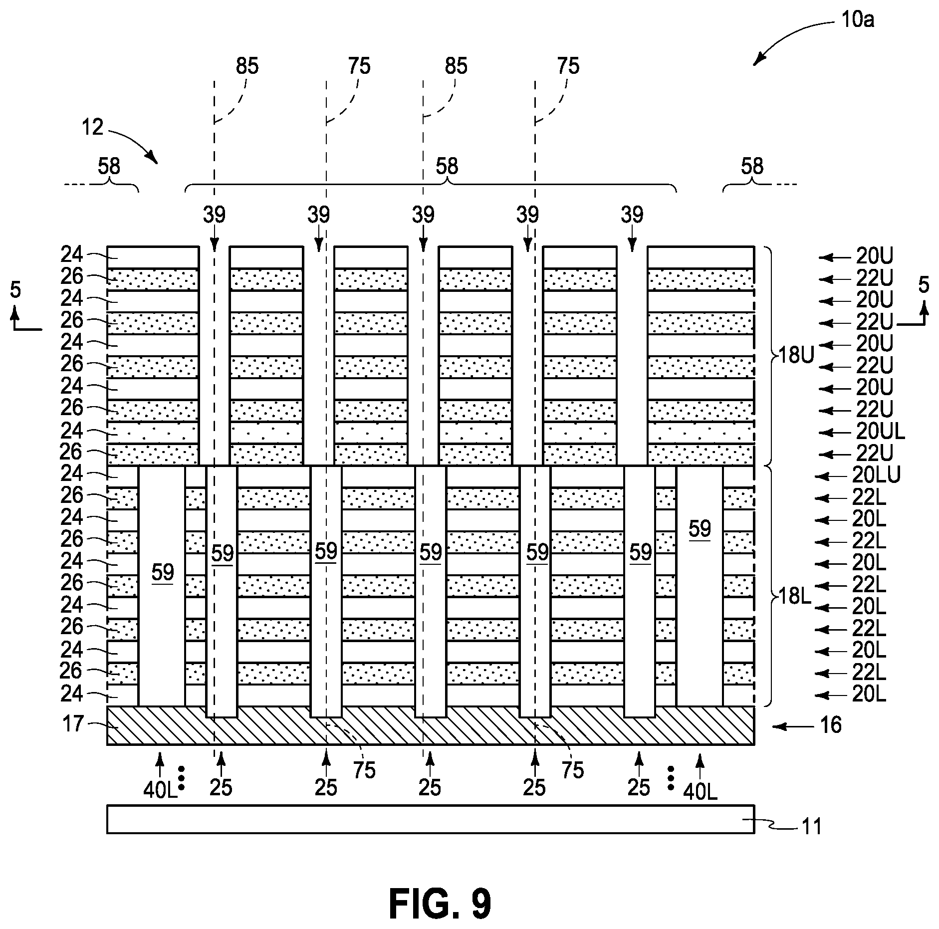 Patent US12426261 Figure 6 – Integrated circuitry comprising a memory array comprising strings of memory cells and methods used in forming a memory array comprising strings of memory cells