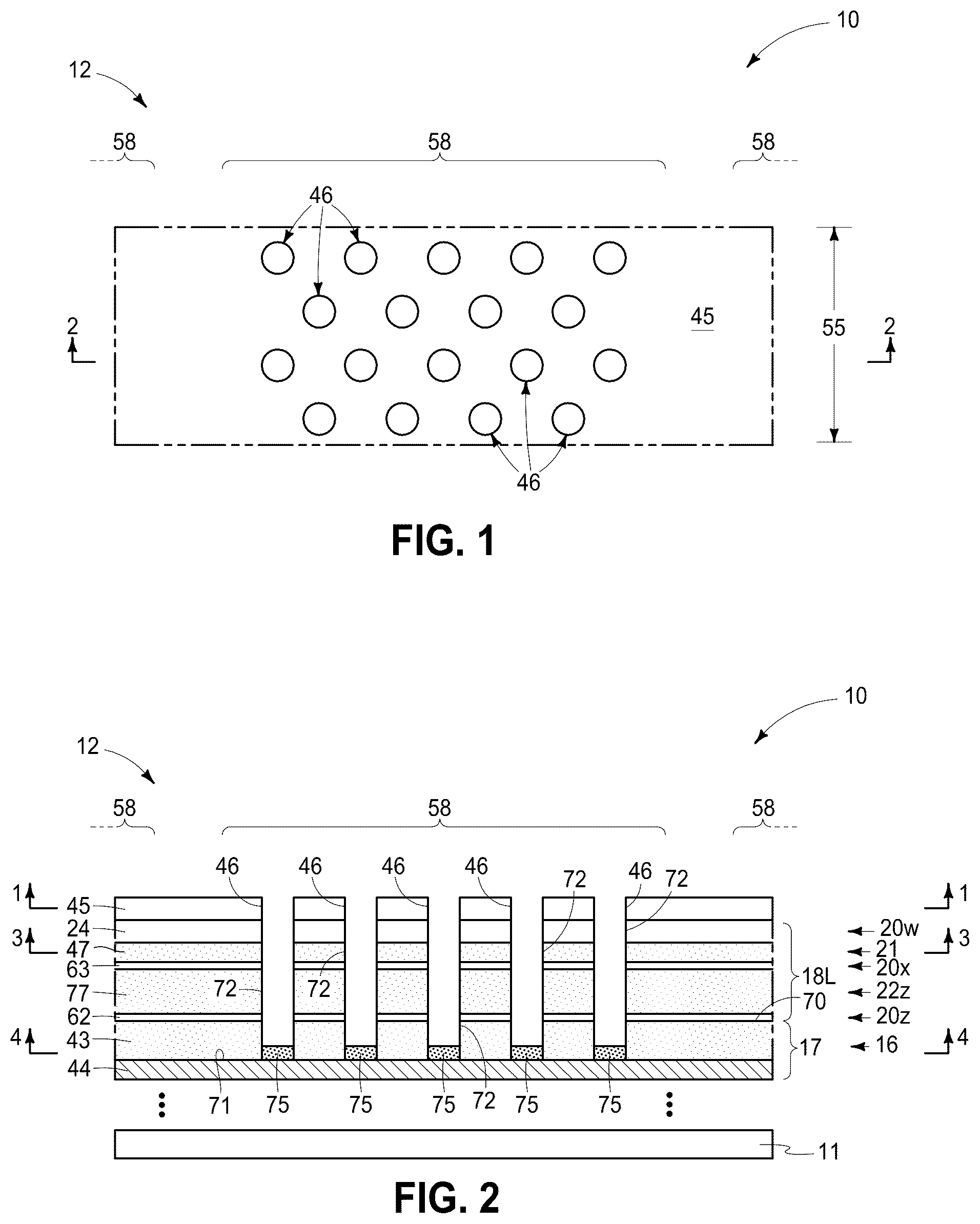 Patent US12426266 Figure 1 – Memory arrays comprising strings of memory cells with conductive islands