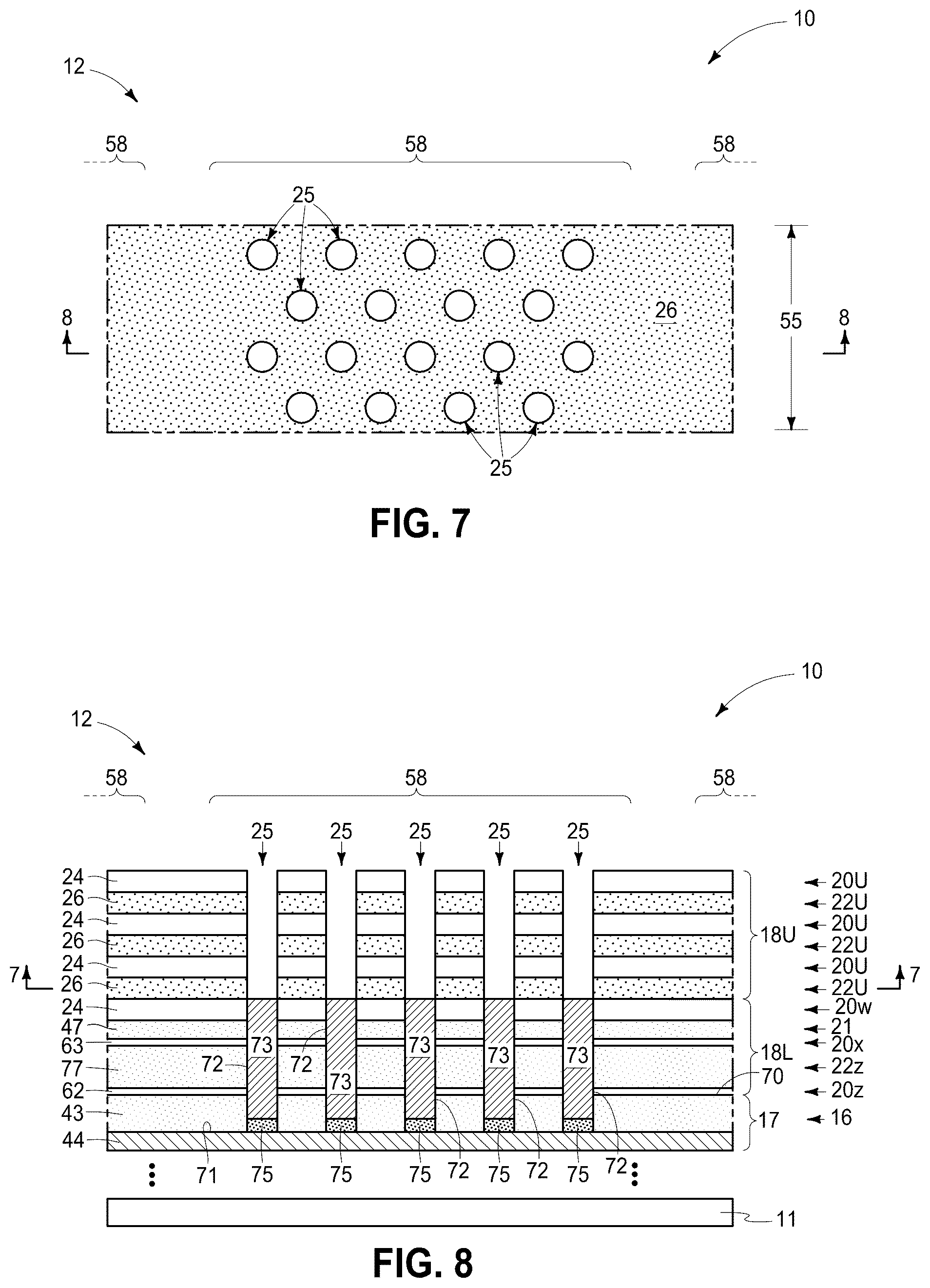 Patent US12426266 Figure 4 – Memory arrays comprising strings of memory cells with conductive islands