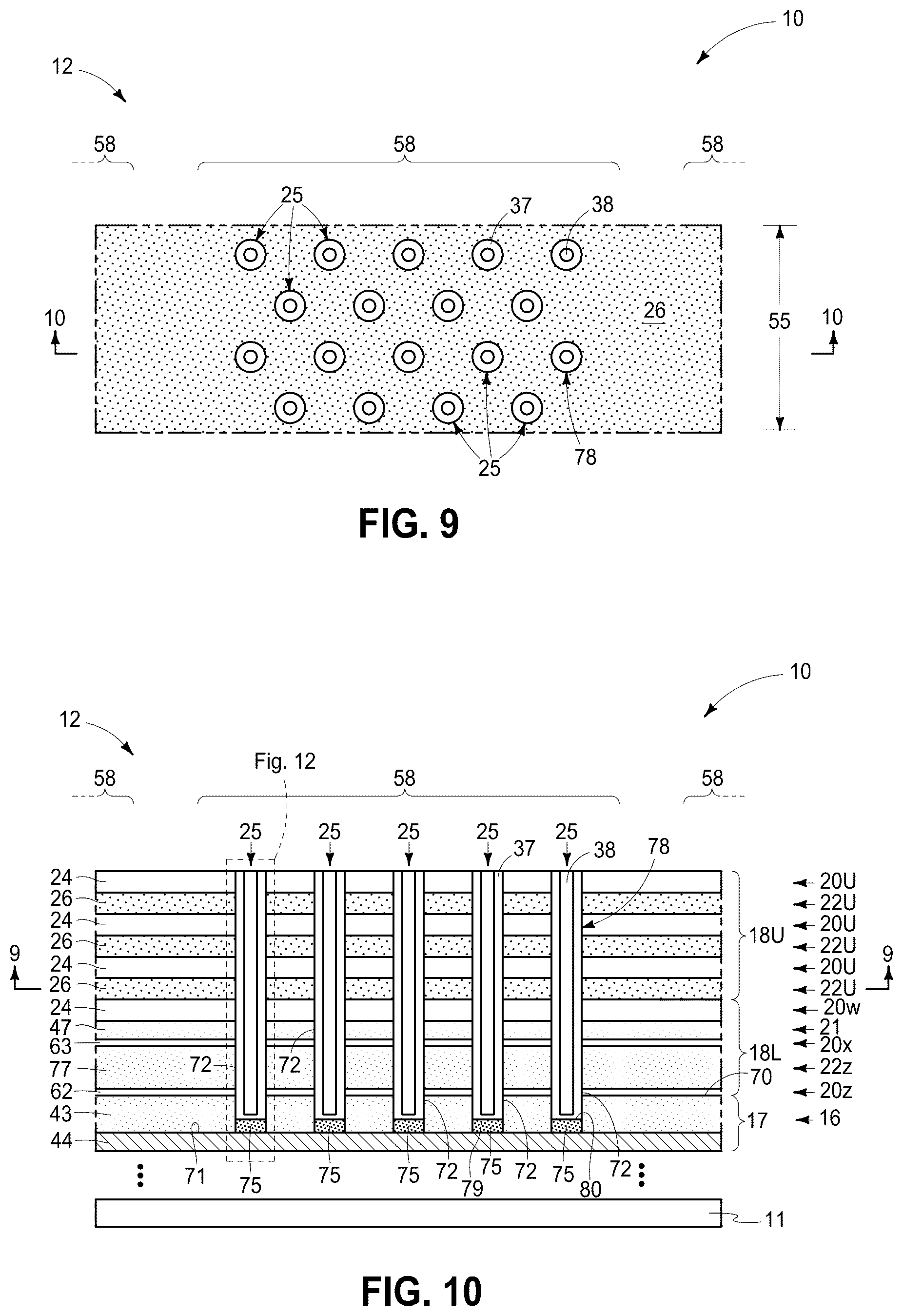 Patent US12426266 Figure 5 – Memory arrays comprising strings of memory cells with conductive islands