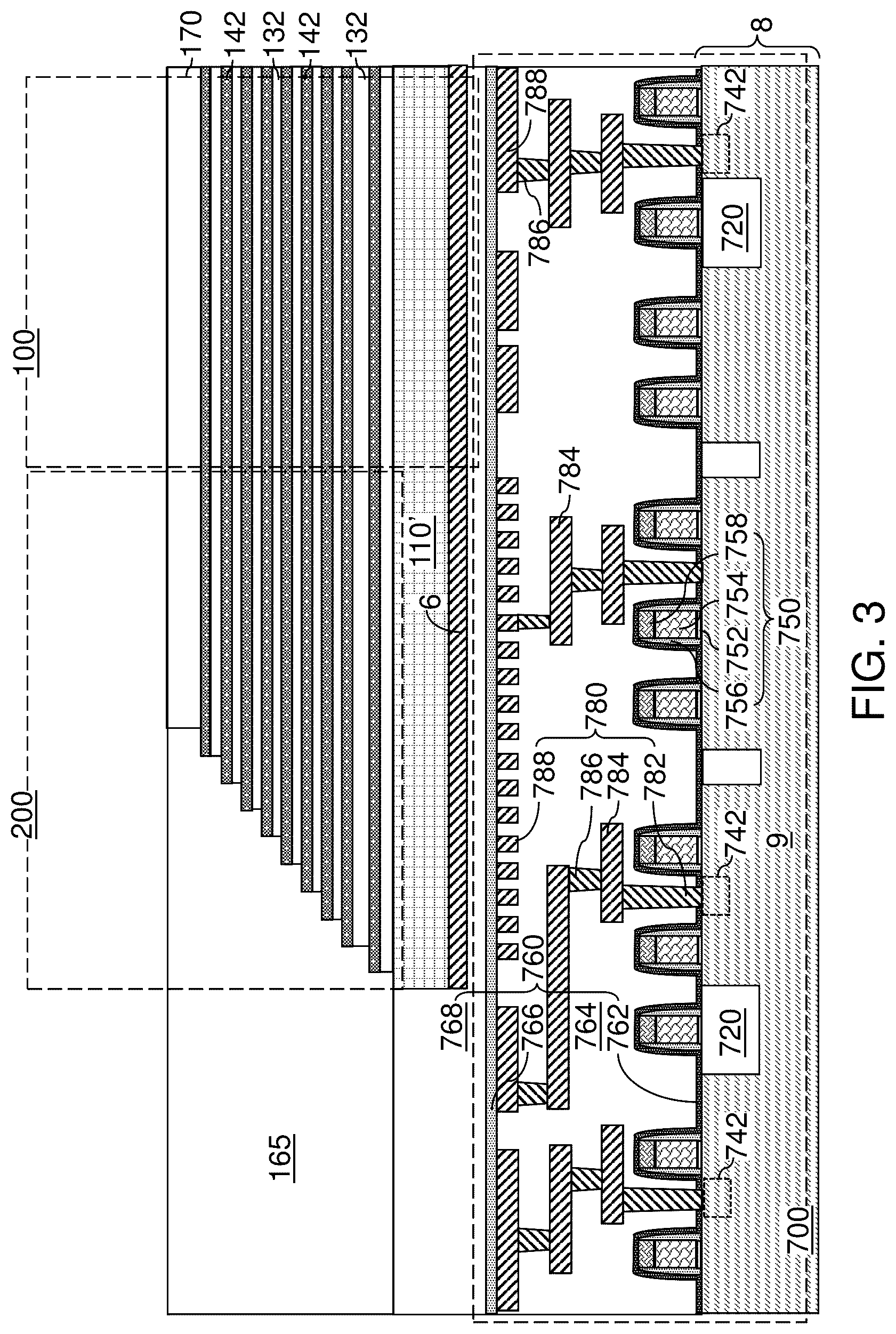 Patent US12426267 Figure 5 – Three-dimensional memory device and method of making thereof using sacrificial material regrowth