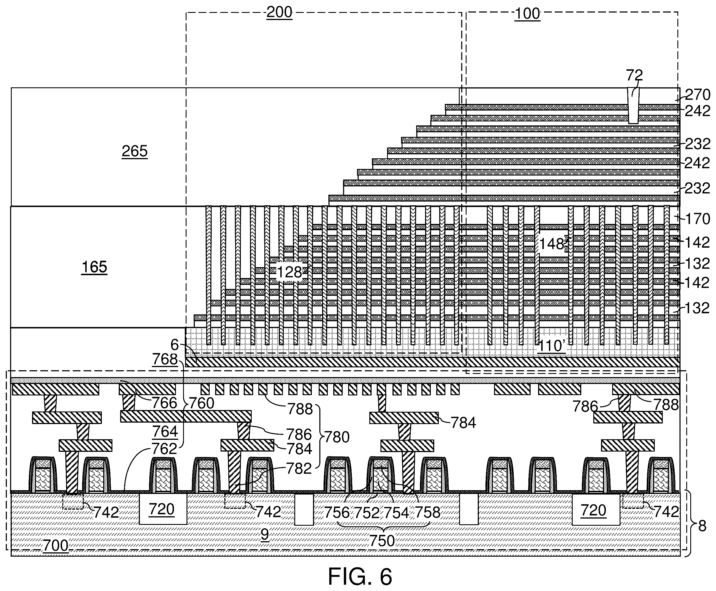 Patent US12426267 Figure 9 – Three-dimensional memory device and method of making thereof using sacrificial material regrowth