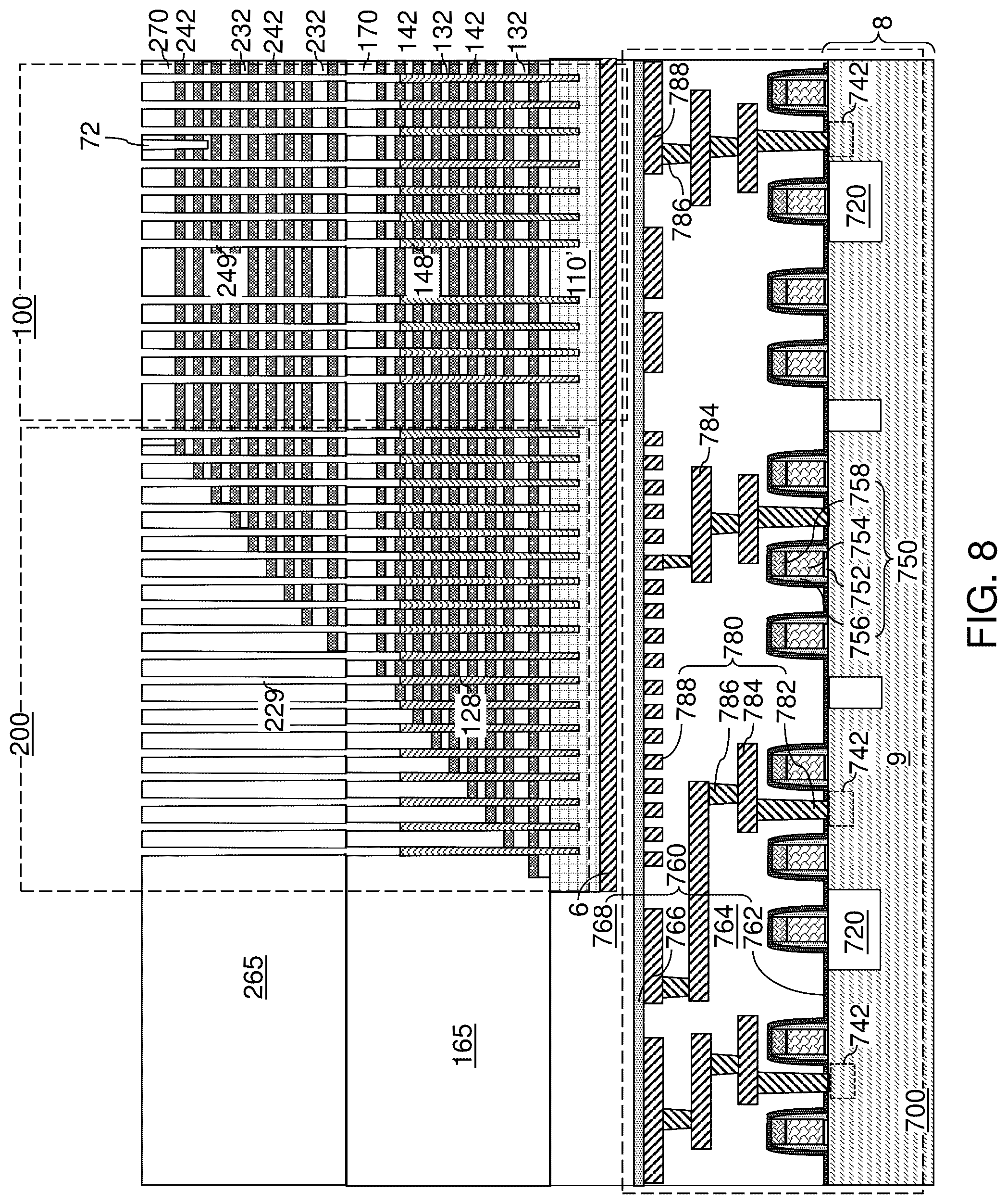 Patent US12426267 Figure 12 – Three-dimensional memory device and method of making thereof using sacrificial material regrowth