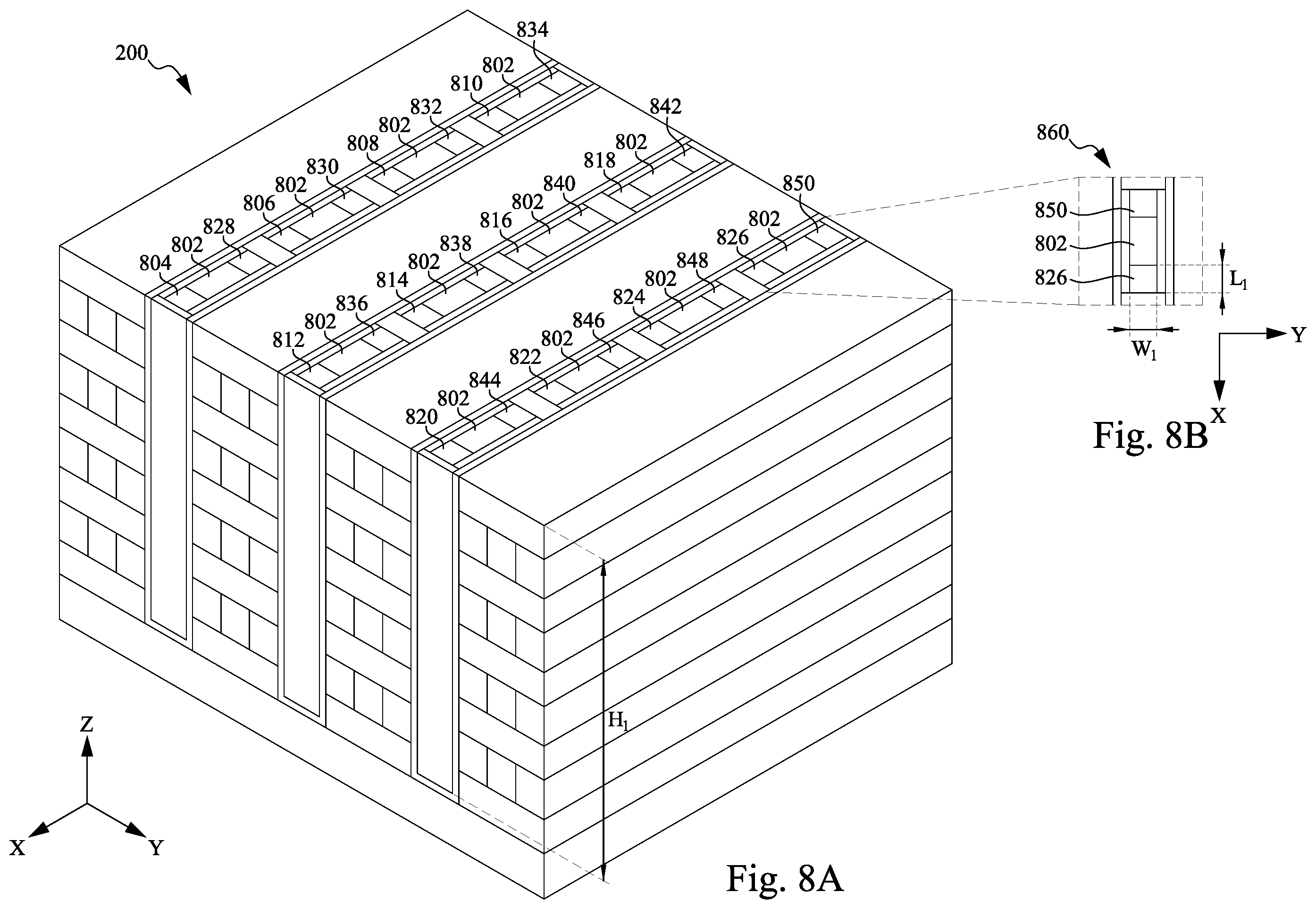 Patent US12426270 Figure 8 – 3D memory multi-stack connection method