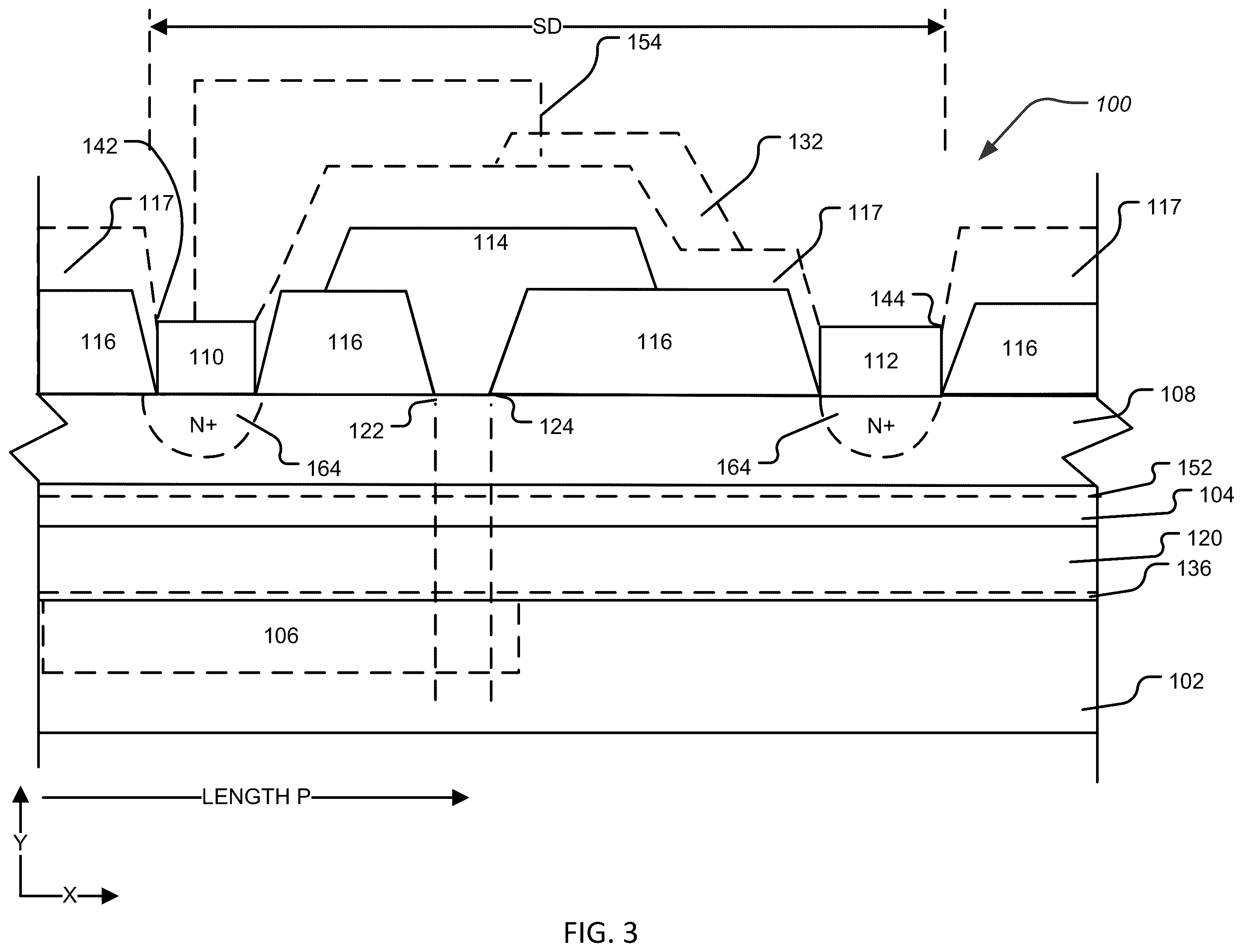 Patent US12426293 Figure 3 – Group III-nitride transistors with back barrier structures and buried p-type layers and methods thereof