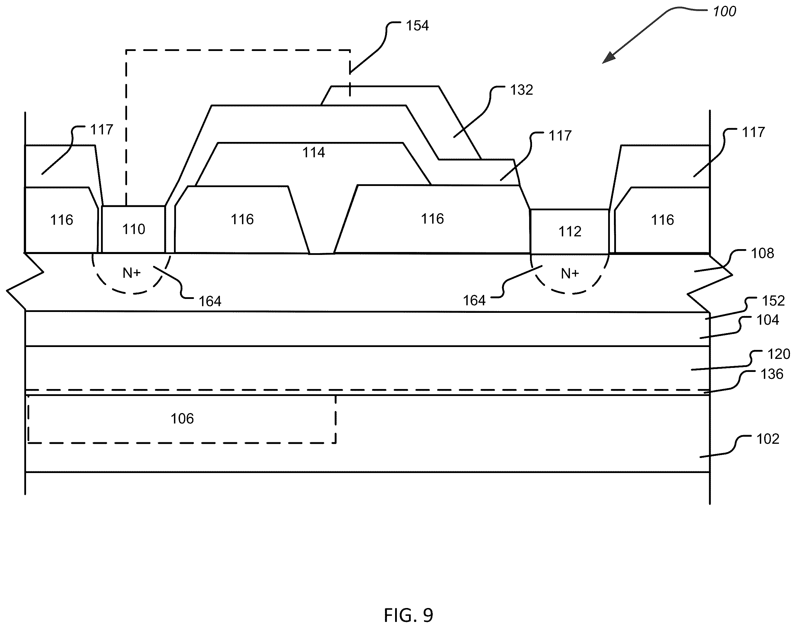 Patent US12426293 Figure 9 – Group III-nitride transistors with back barrier structures and buried p-type layers and methods thereof